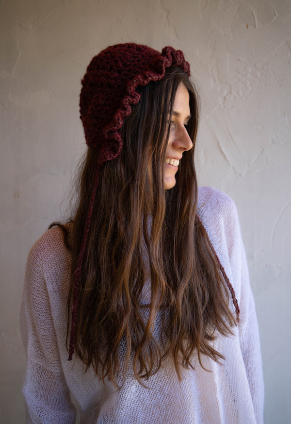 Mulberry Hand Crochet Bonnet