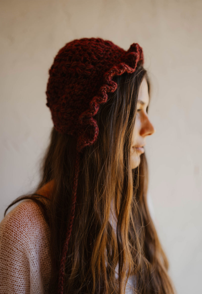 Mulberry Hand Crochet Bonnet