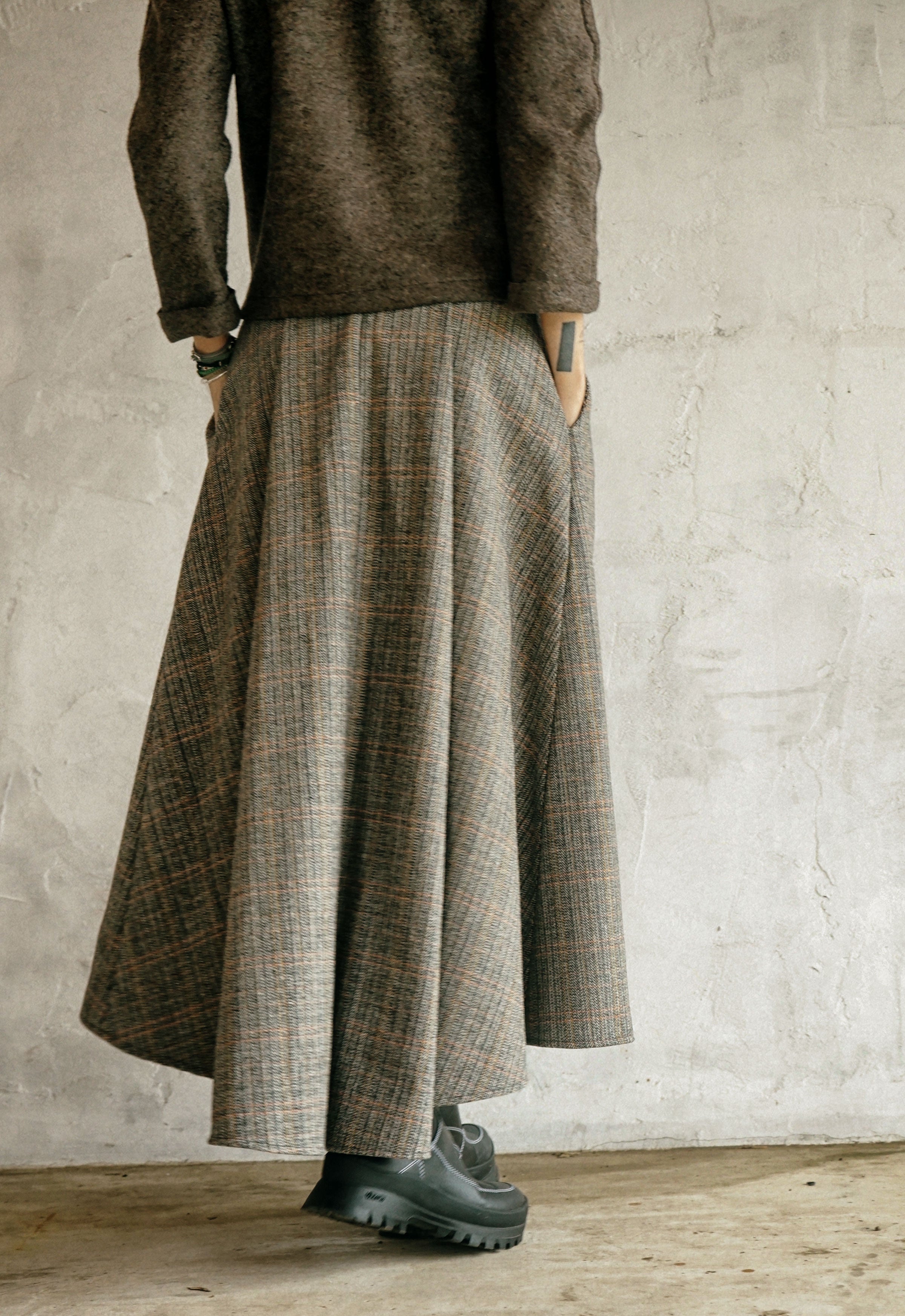 The Atelier Pleated Wool Skirt