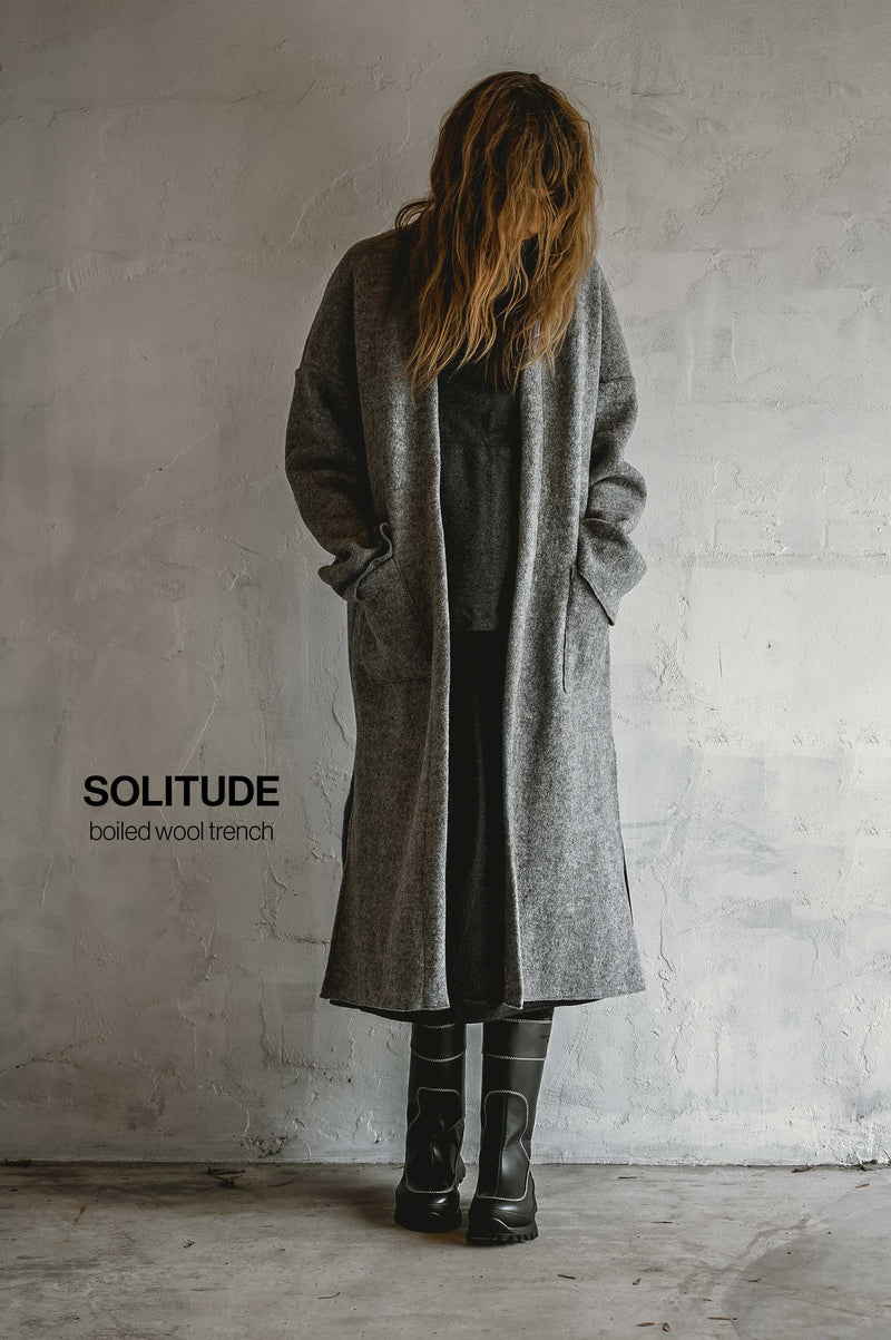 Boiled Wool Trench (Grey)