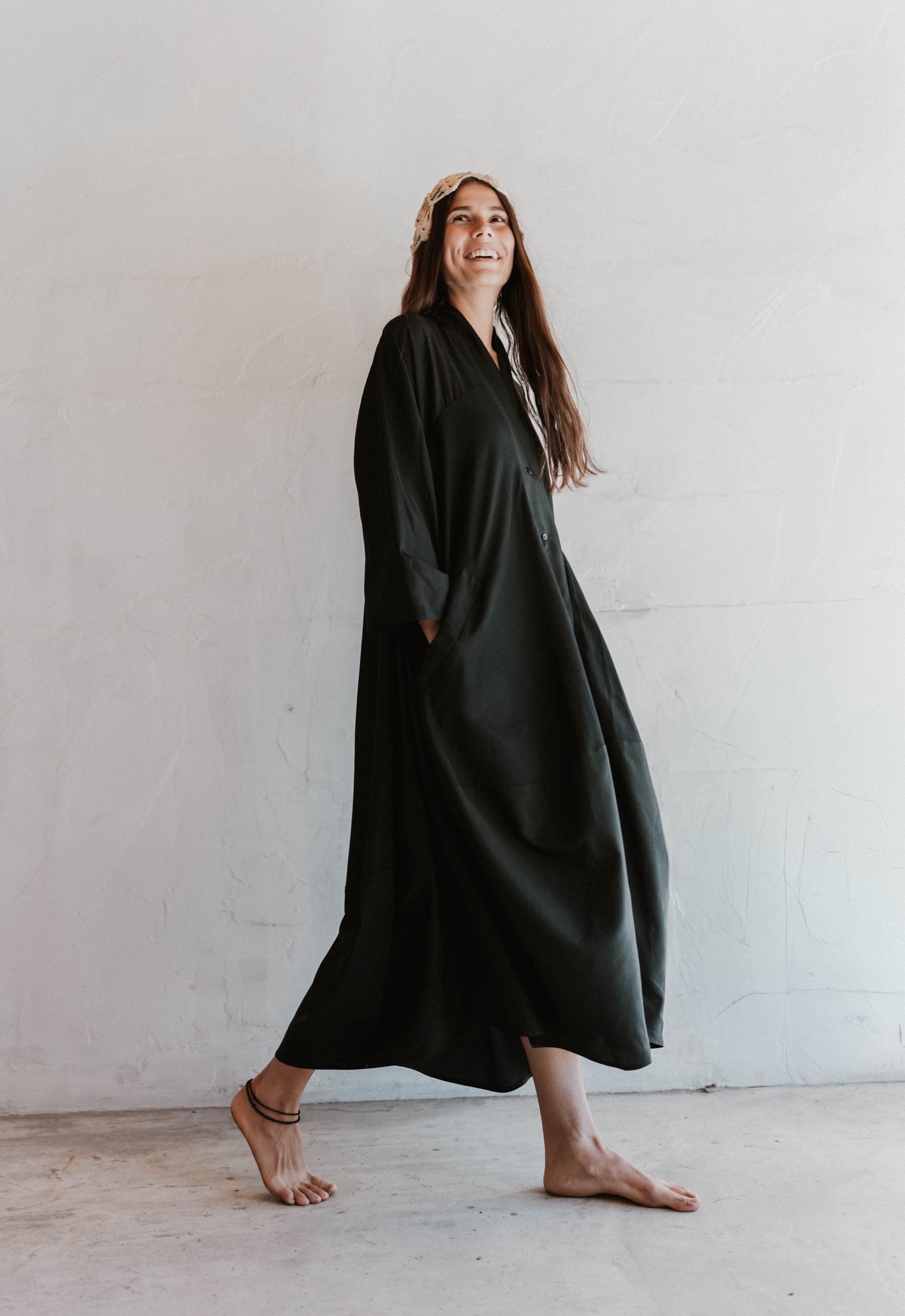 Lumen Noir Cocoon Dress