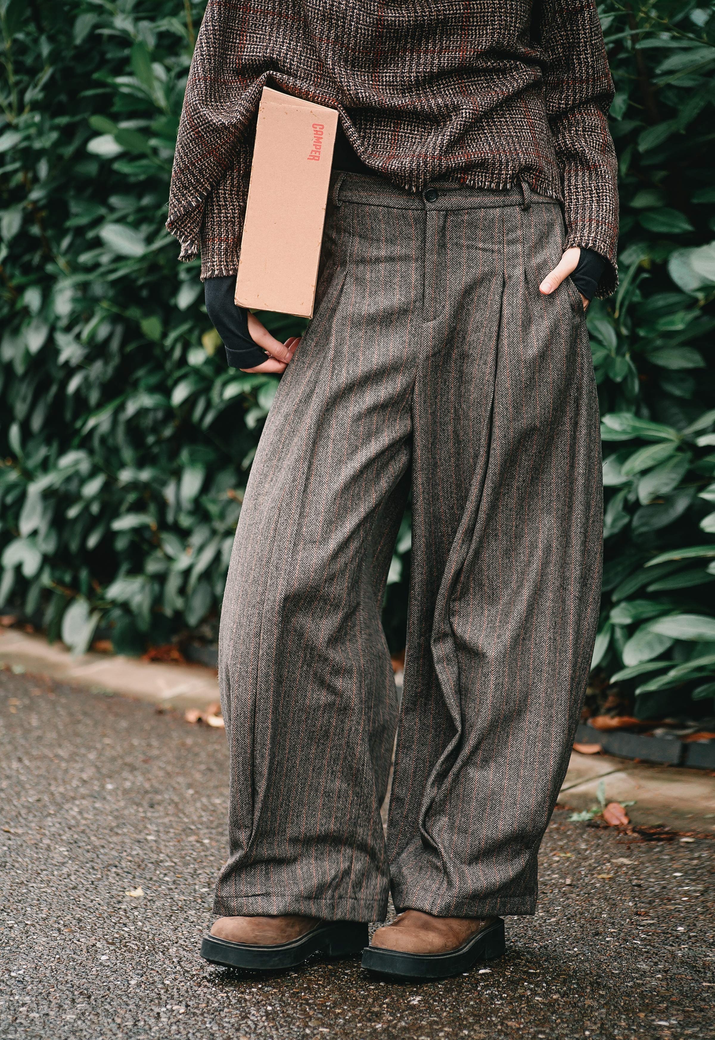 Golden Brown Wool Trousers