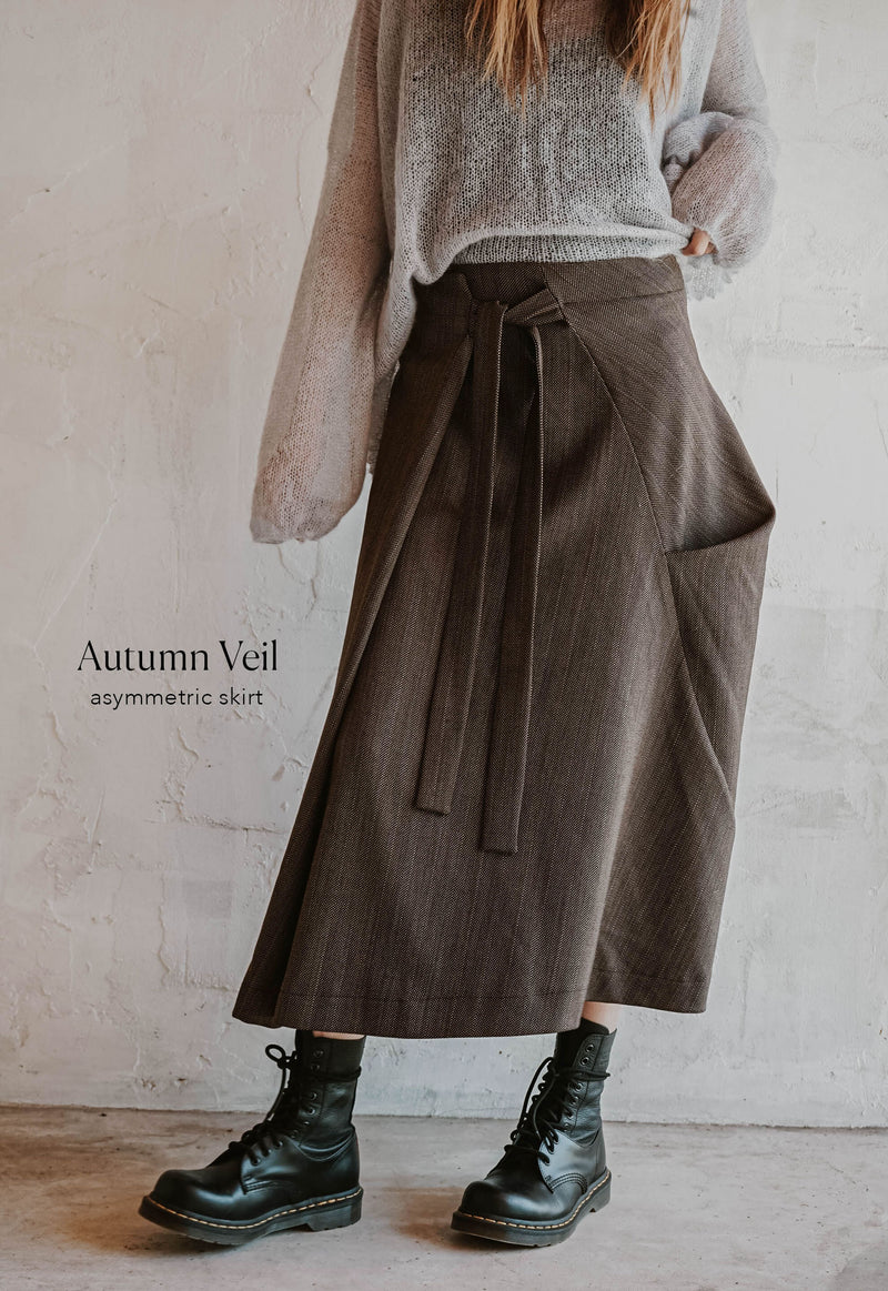 Autumn veil asymmetric skirt