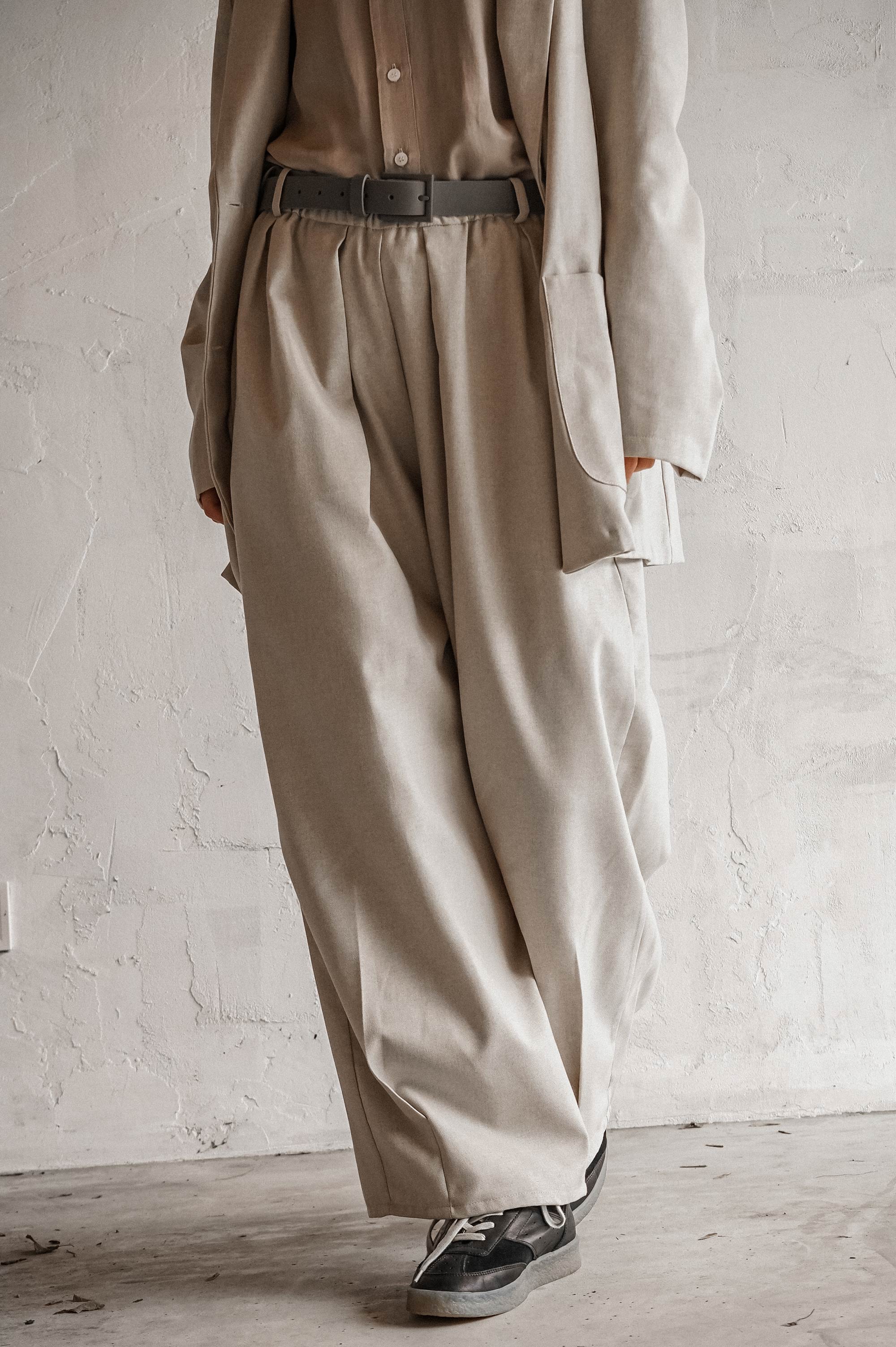 Soft Wool Pleated Trousers