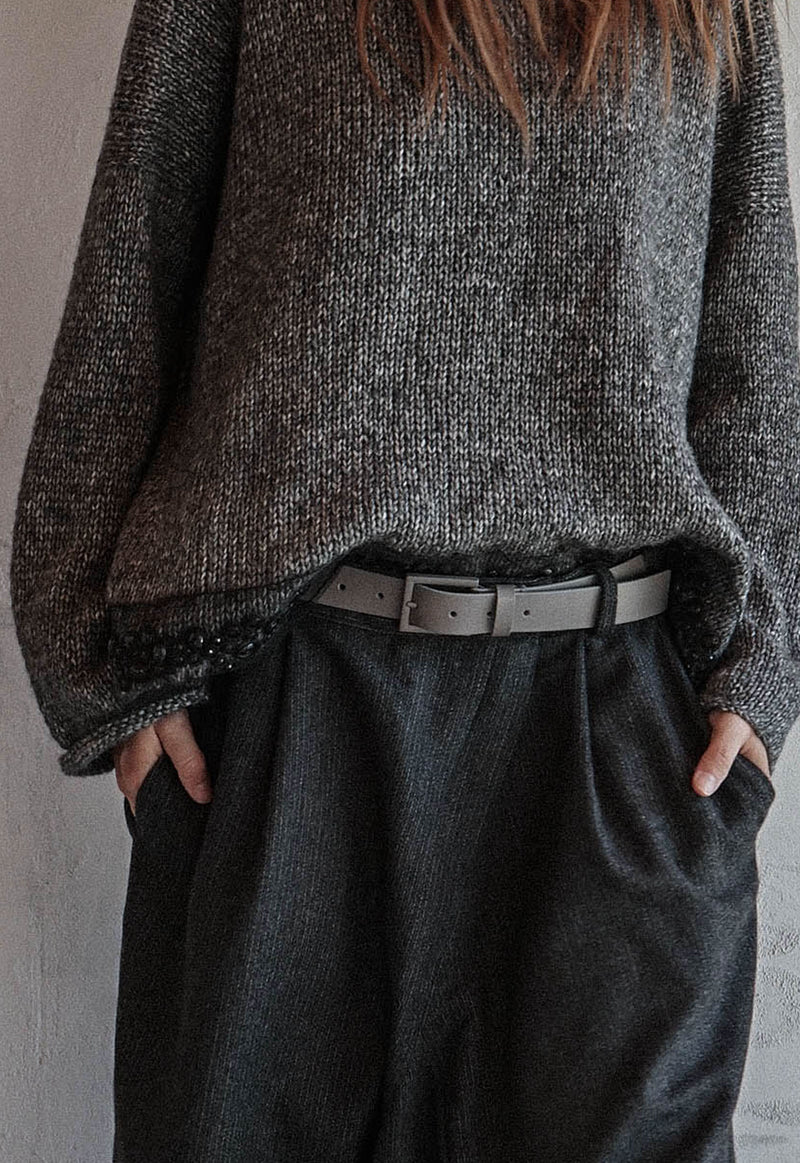 Ash Fog Hand knitted wool top