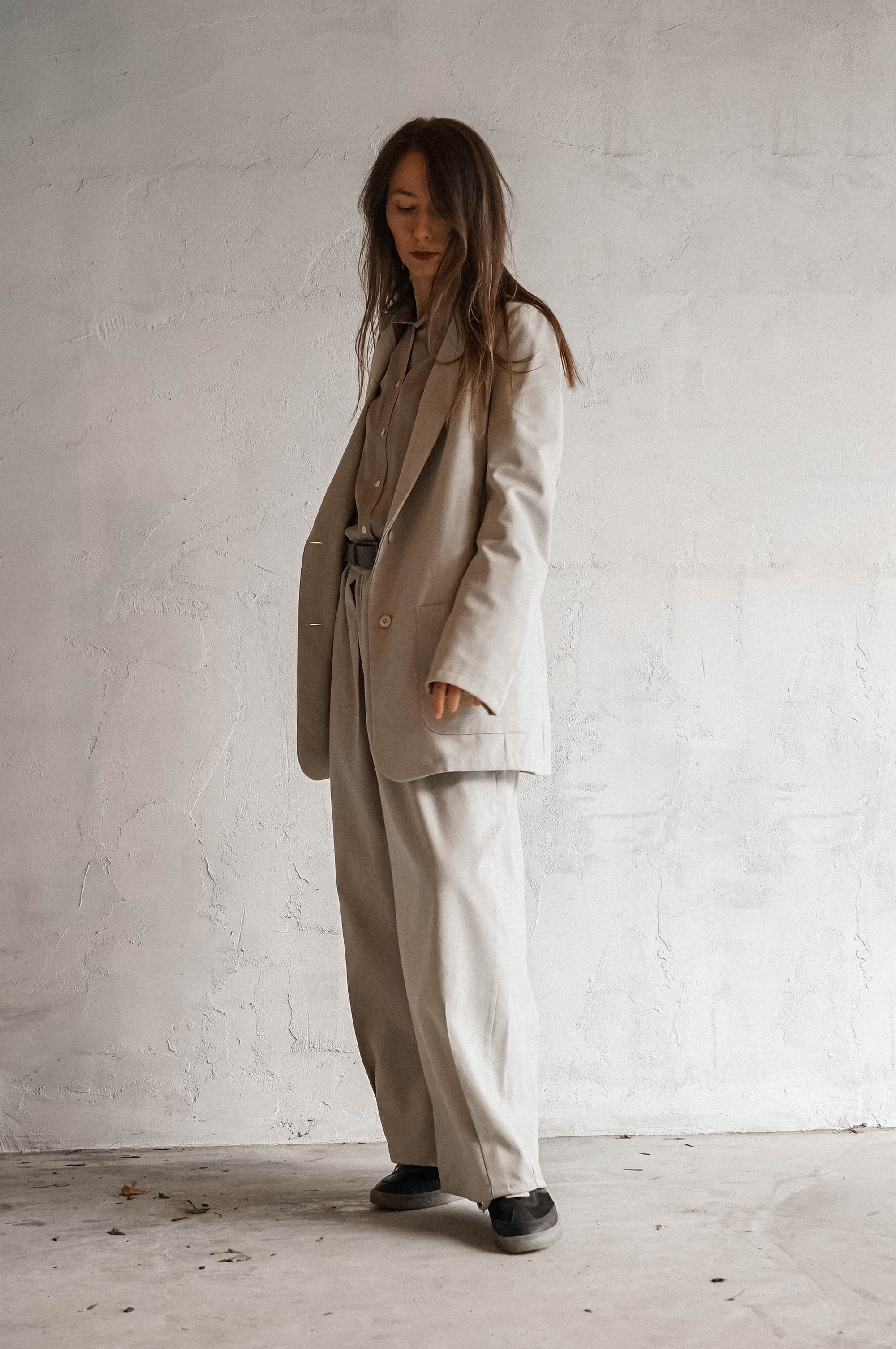 Soft Wool Pleated Trousers