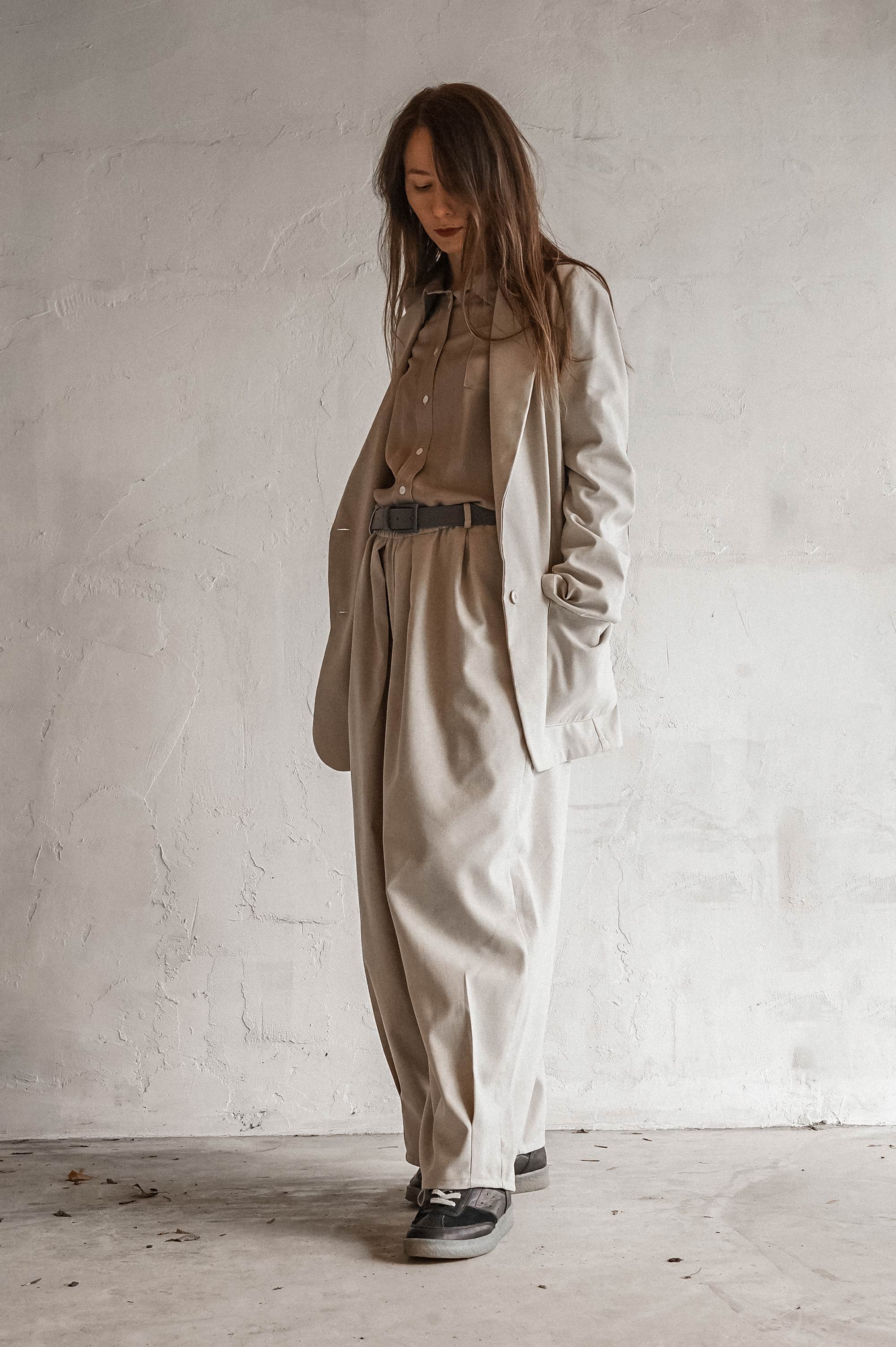 Soft Wool Pleated Trousers