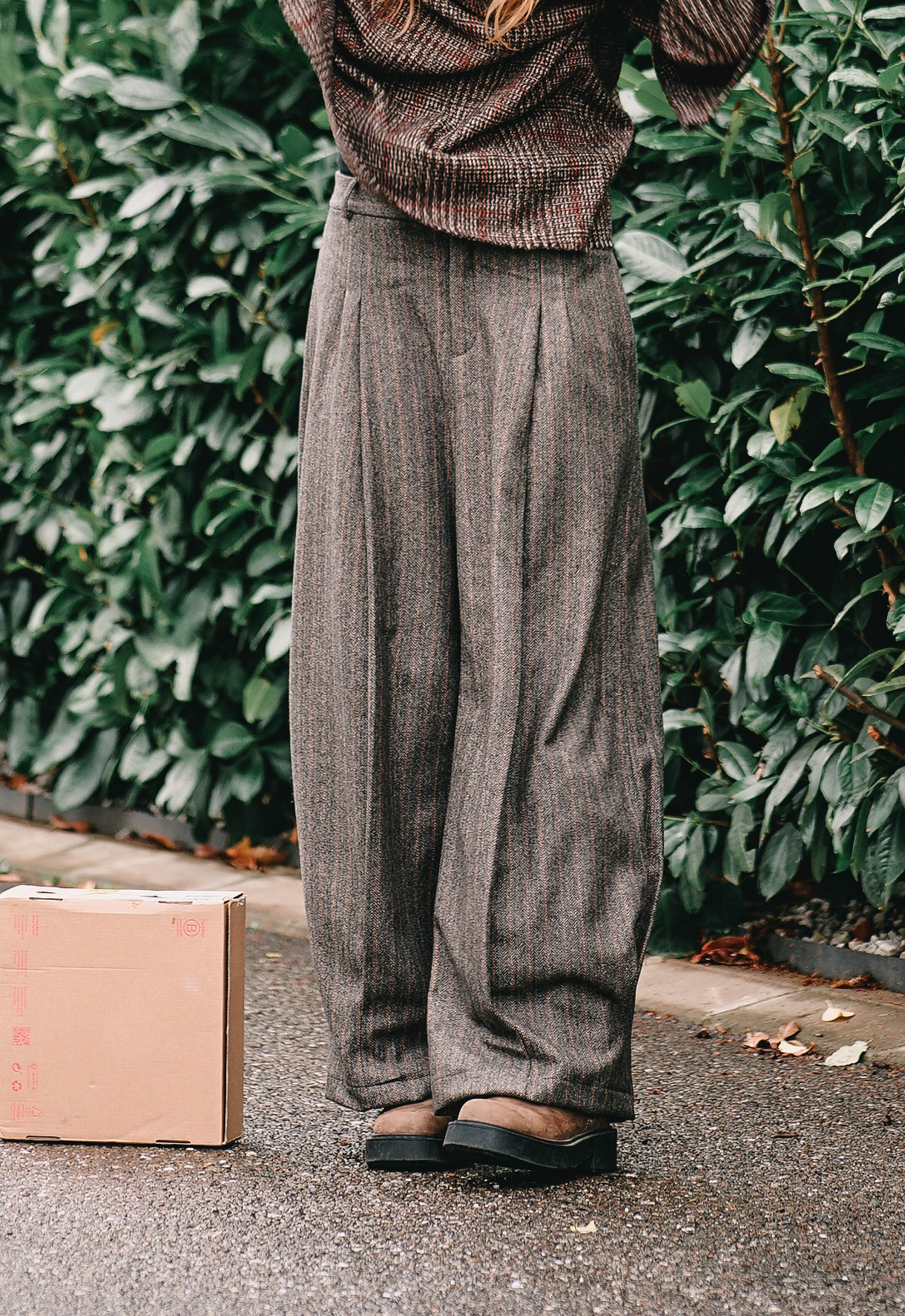 Golden Brown Wool Trousers