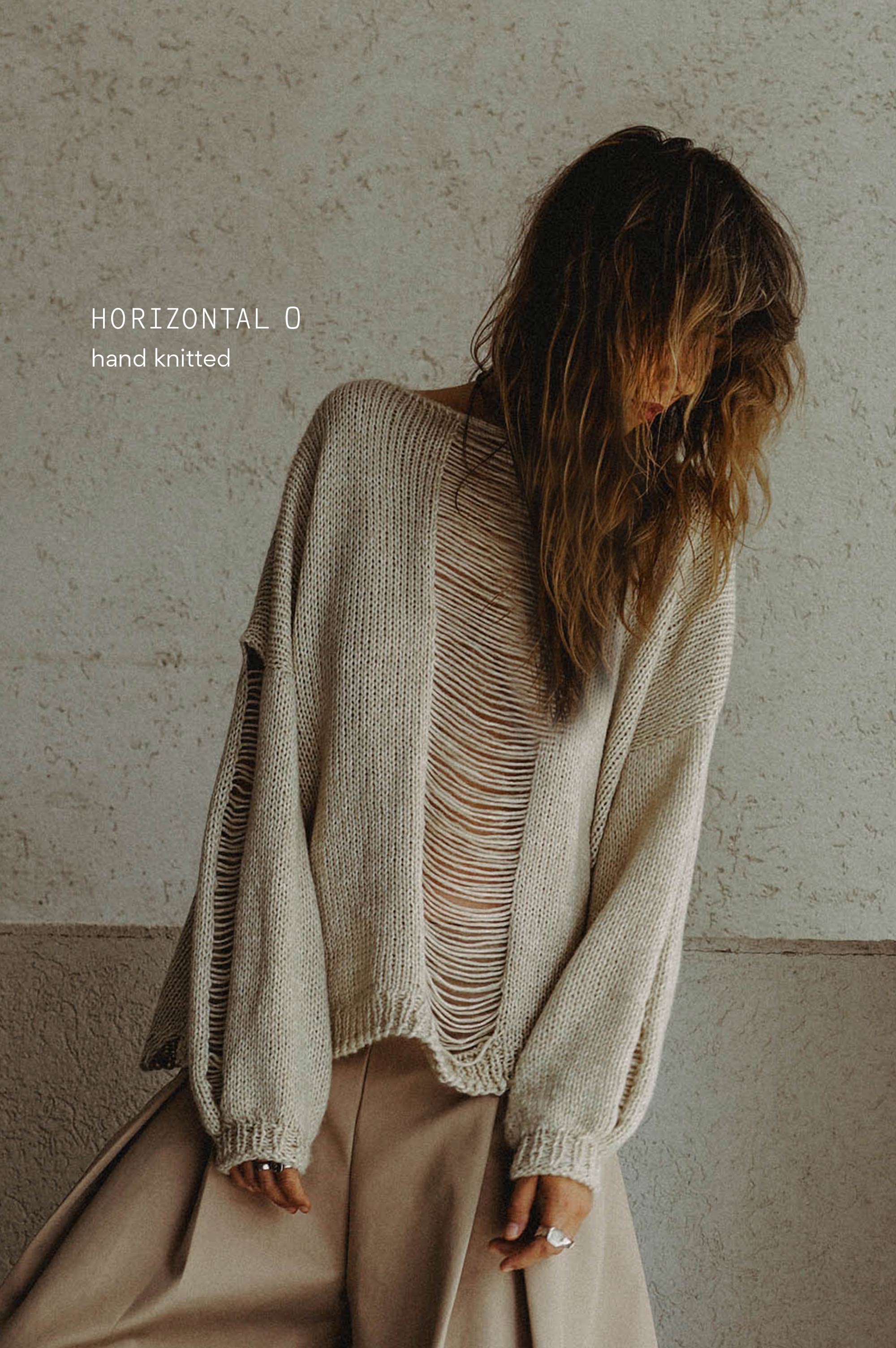Horizontal O Hand Knitted Top