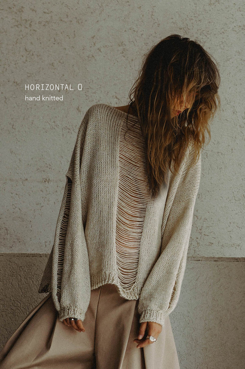 Horizontal O Hand Knitted Top
