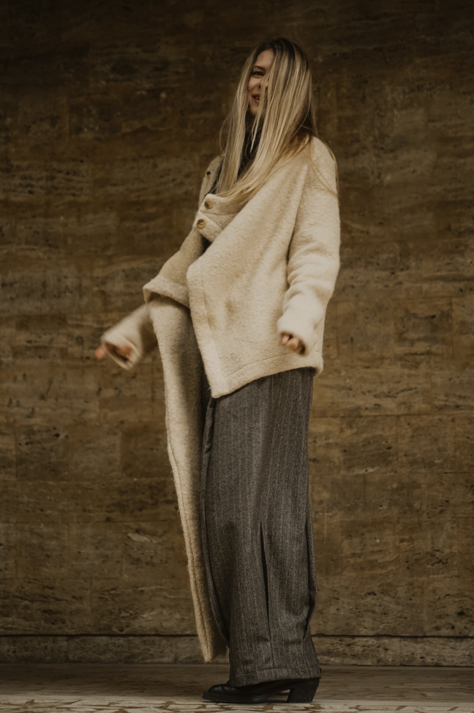 BOILED WOOL SCARF JACKET