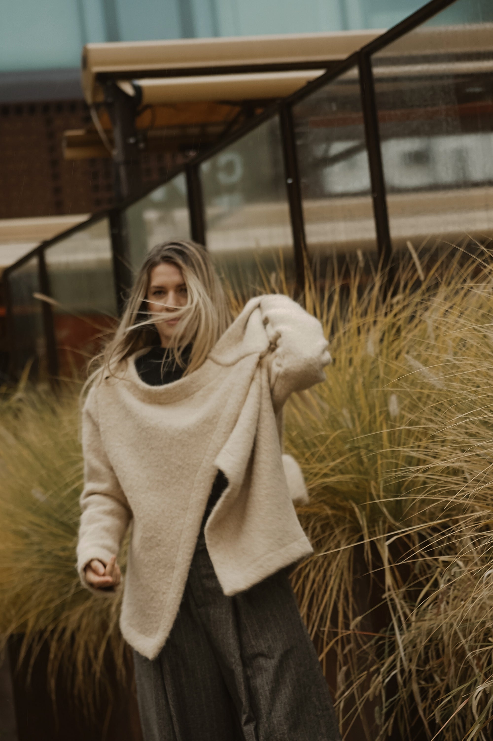 BOILED WOOL SCARF JACKET