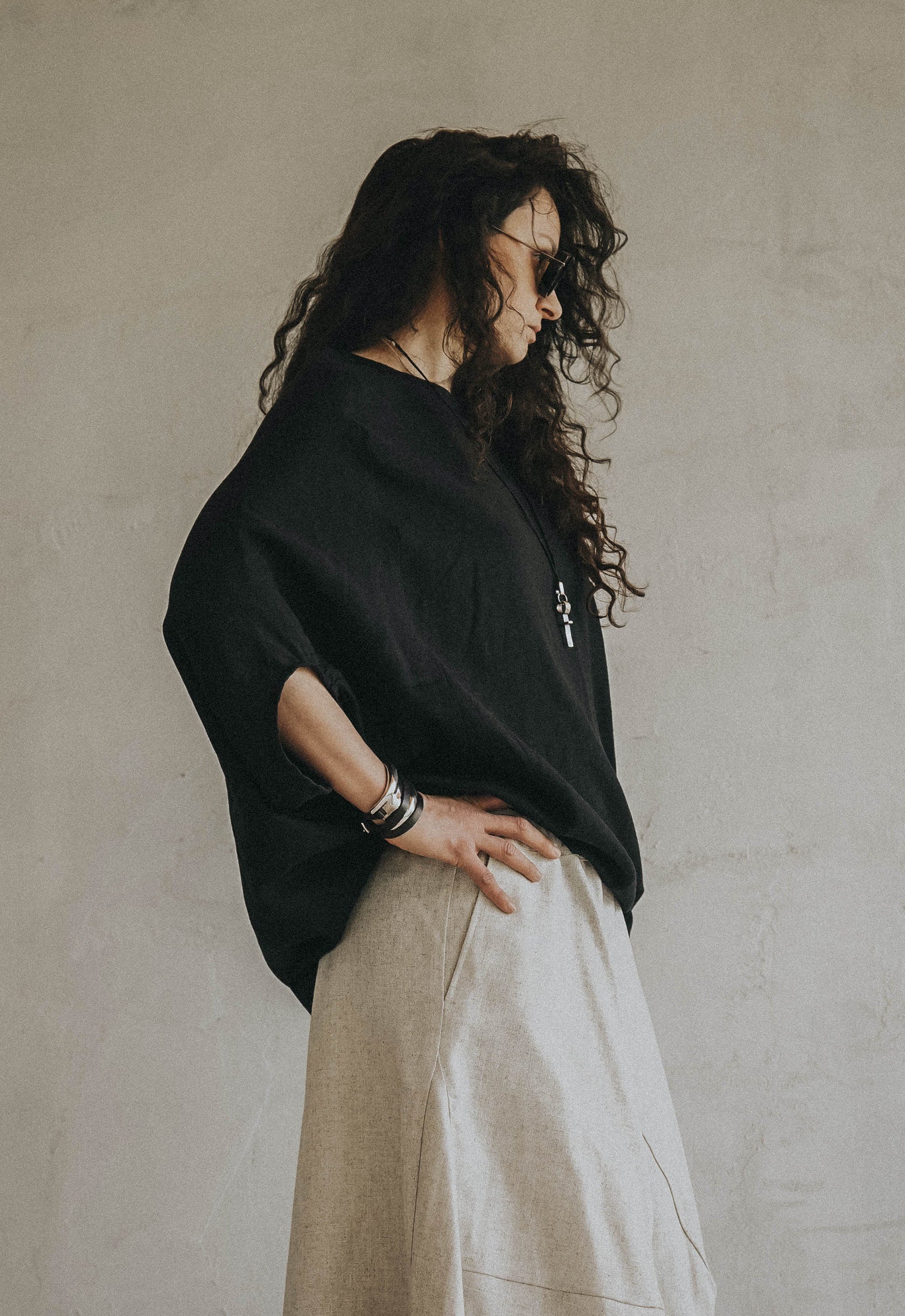 Smoke Root Linen Top