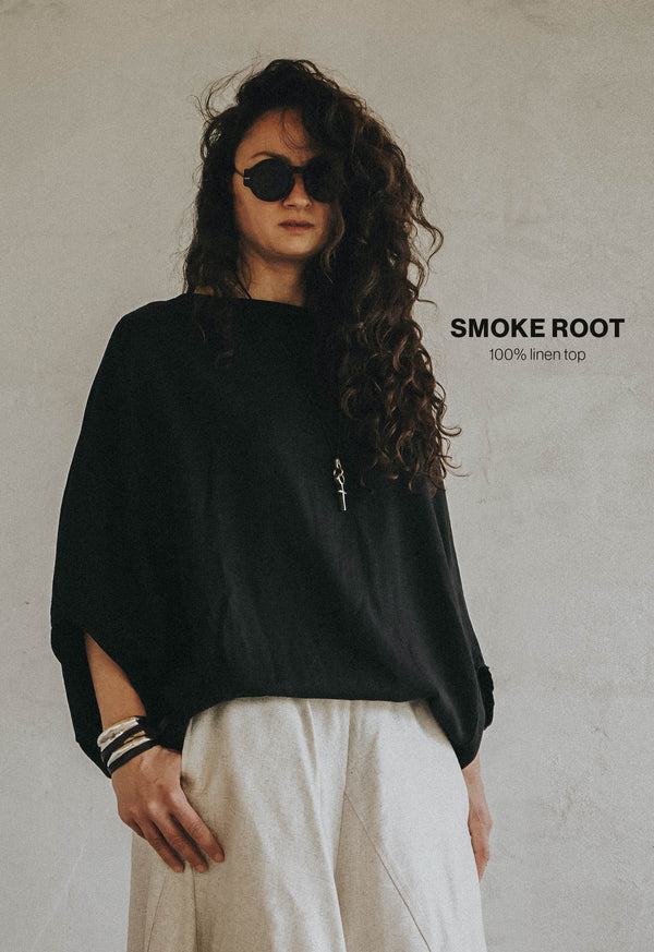 Smoke Root Linen Top