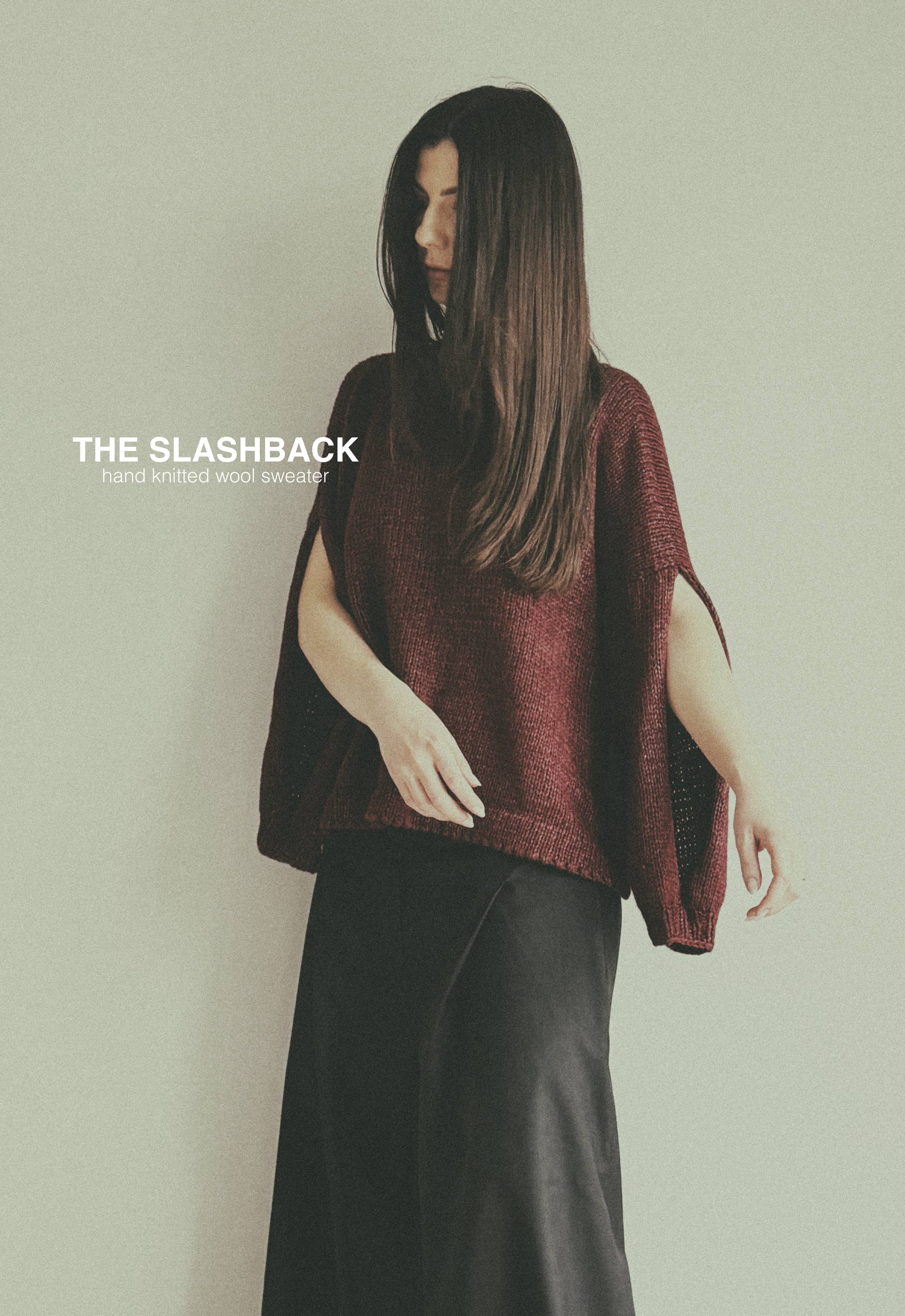 The slashback hand knitted wool top