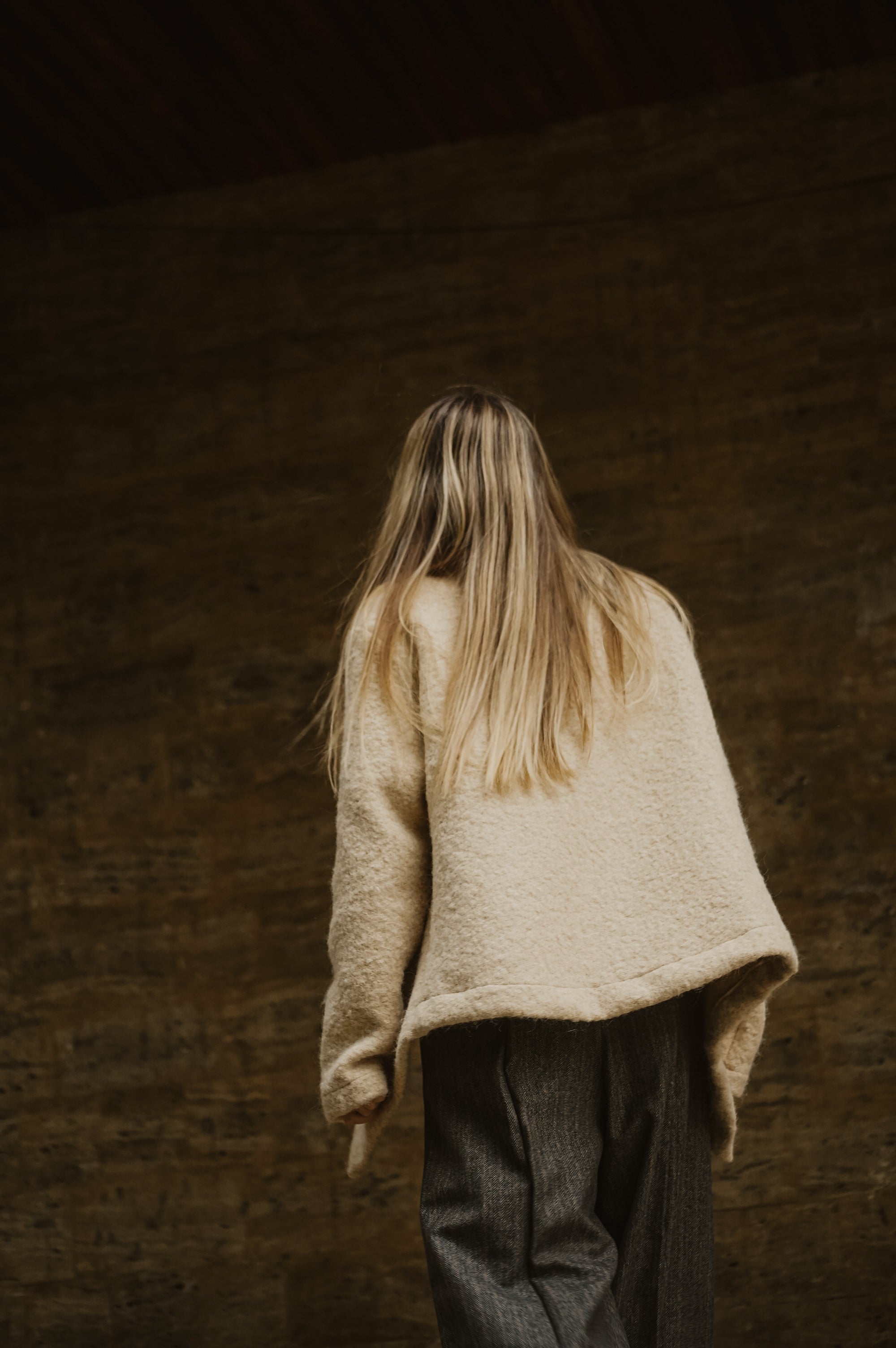 BOILED WOOL SCARF JACKET