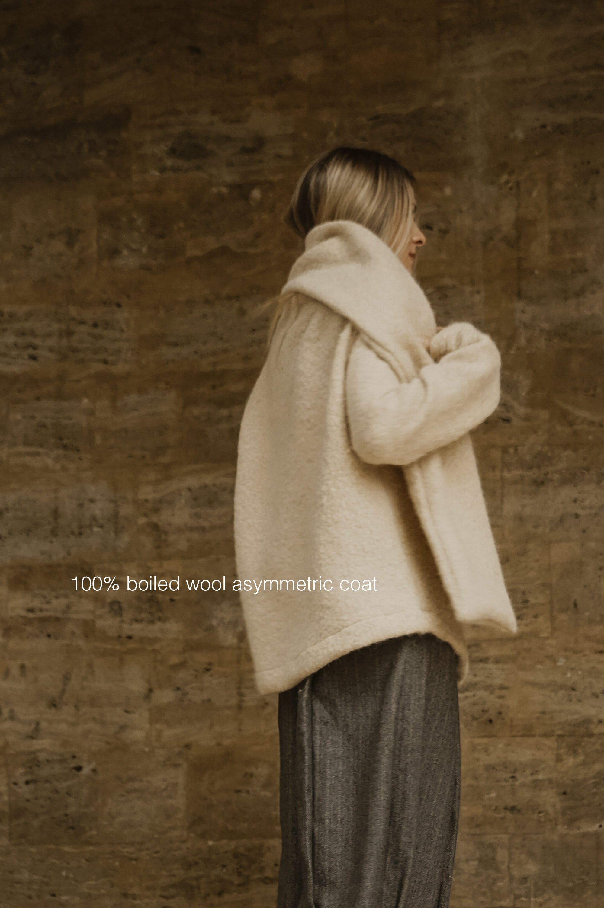 BOILED WOOL SCARF JACKET