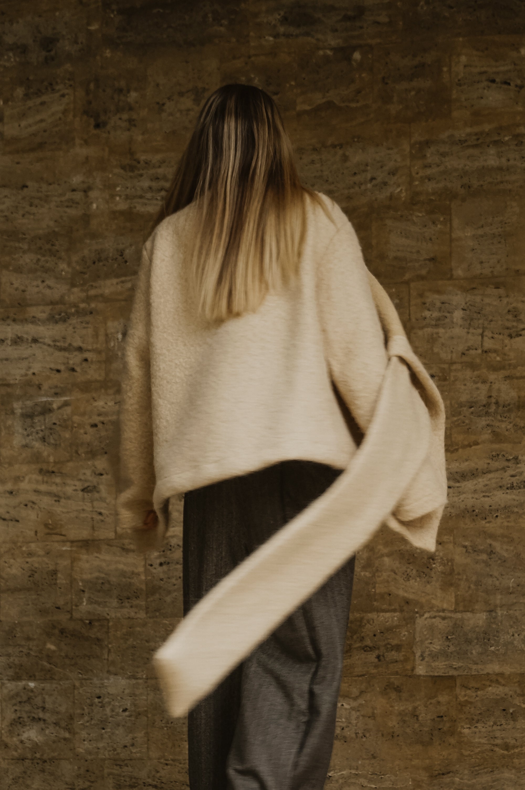 BOILED WOOL SCARF JACKET