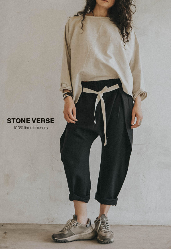 STONE VERSE LINEN TROUSERS
