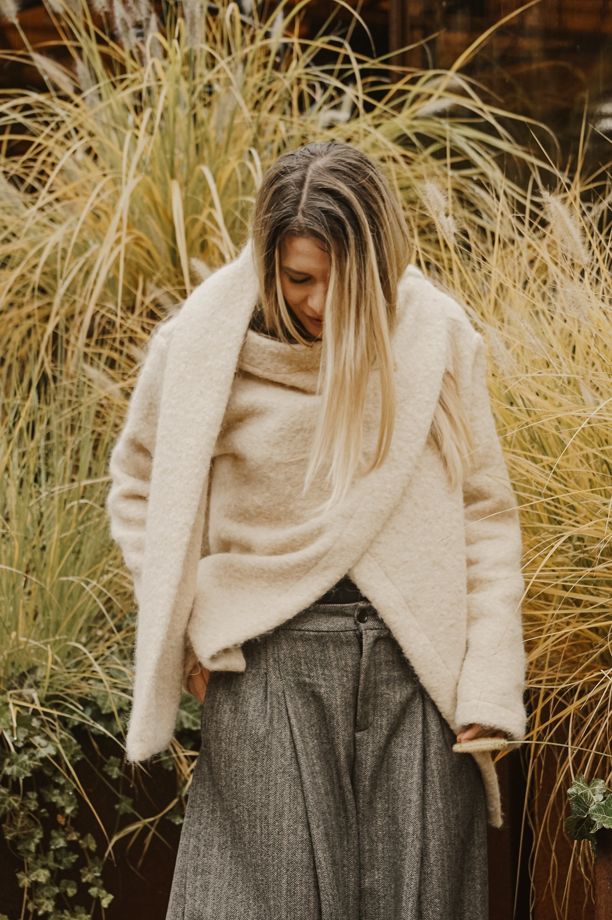 BOILED WOOL SCARF JACKET