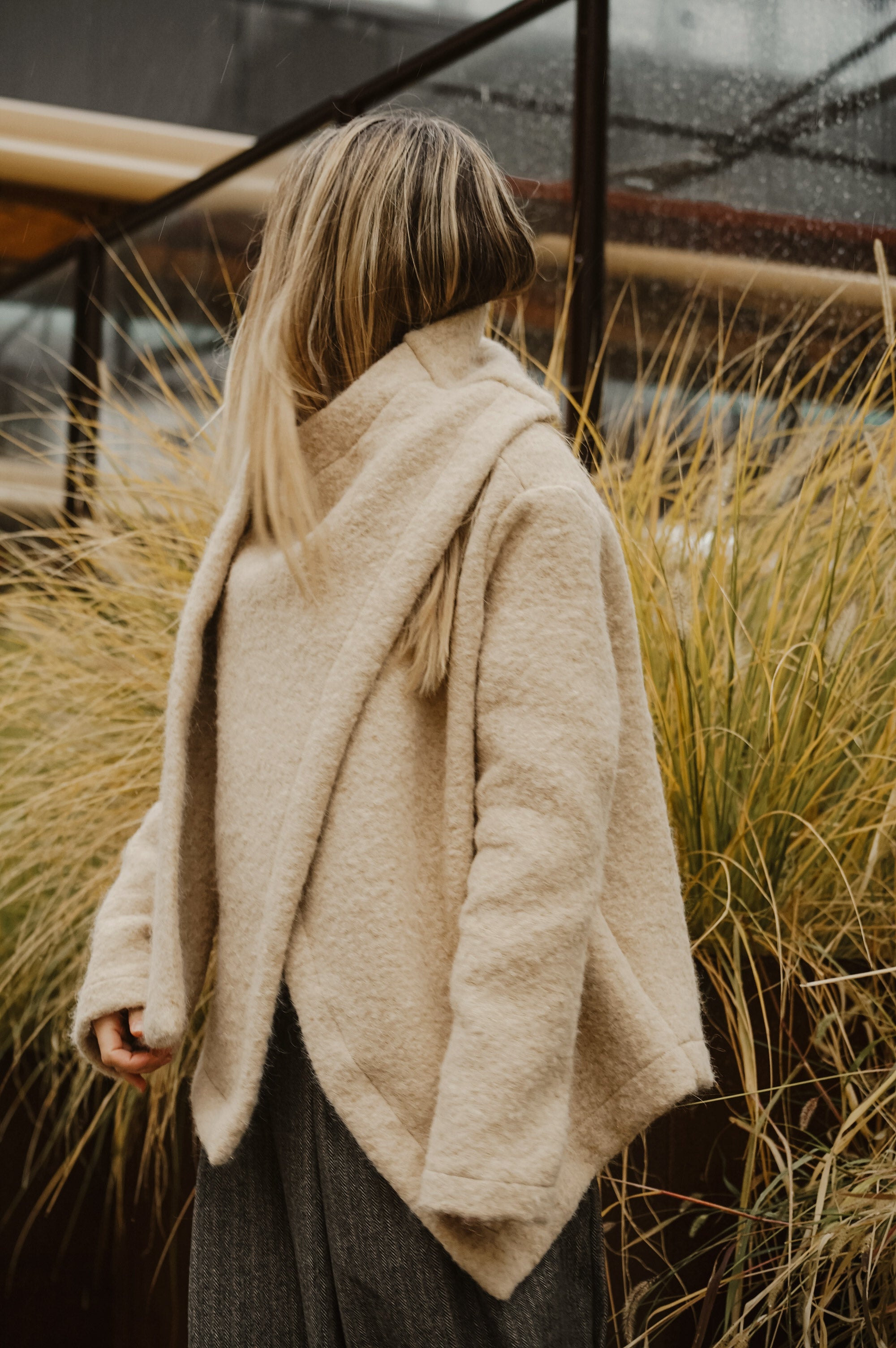 BOILED WOOL SCARF JACKET