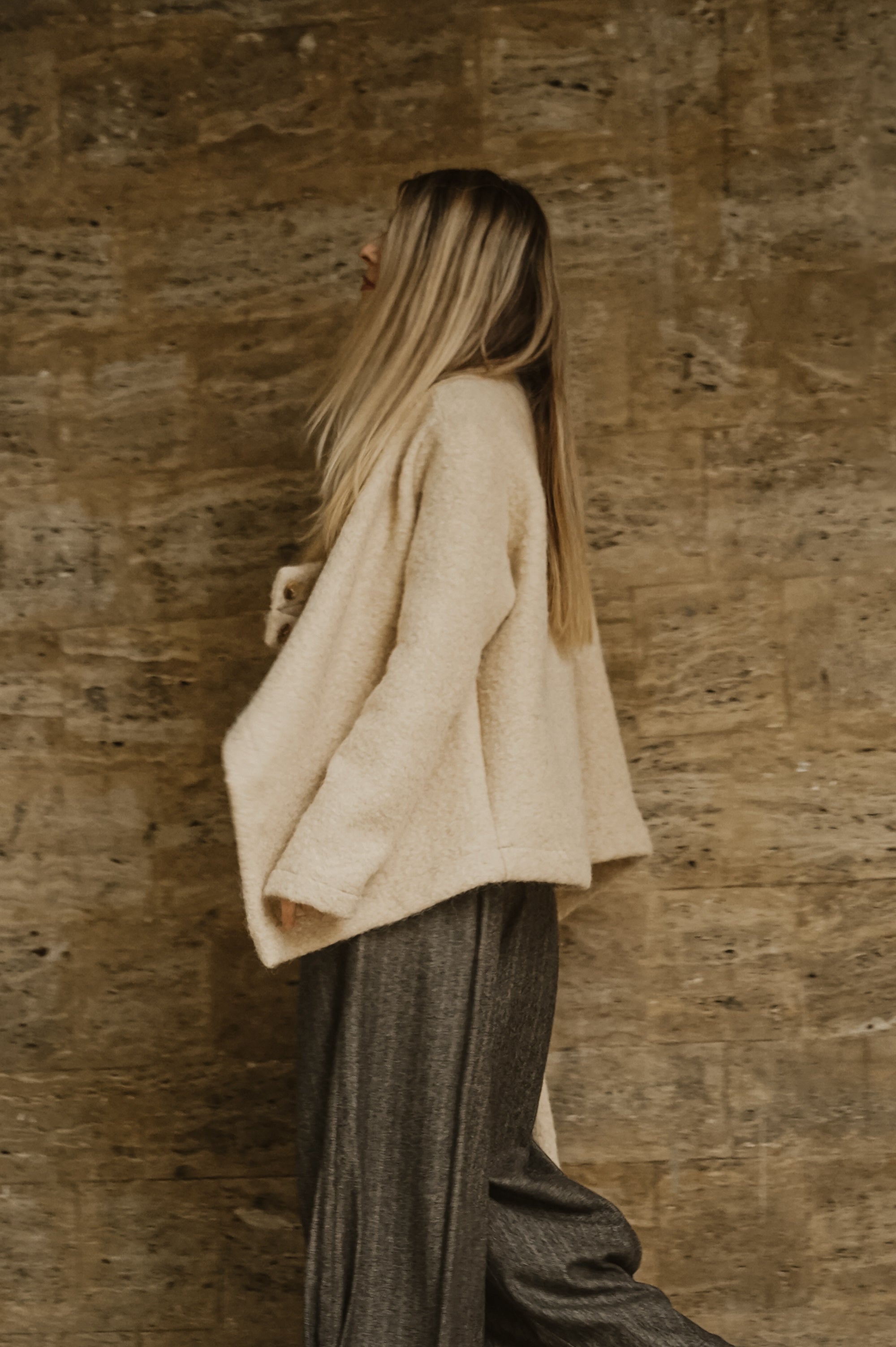 BOILED WOOL SCARF JACKET