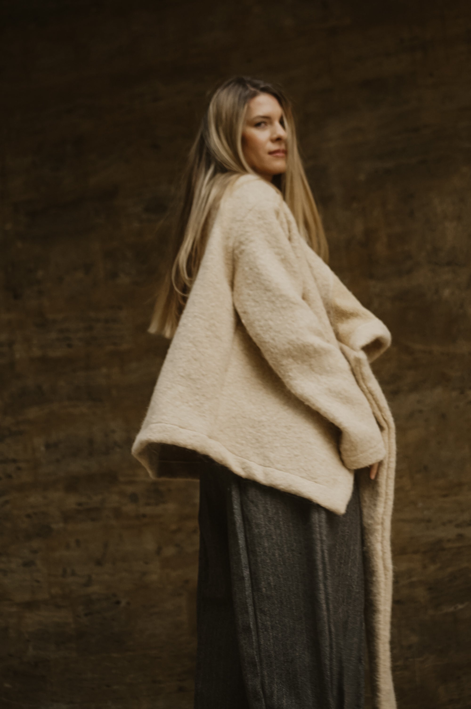 BOILED WOOL SCARF JACKET