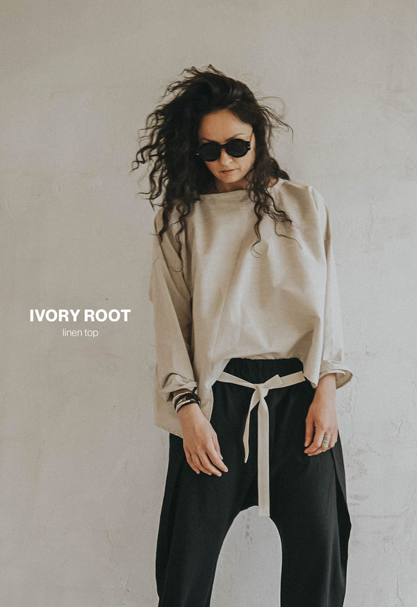 IVORY ROOT LINEN TOP