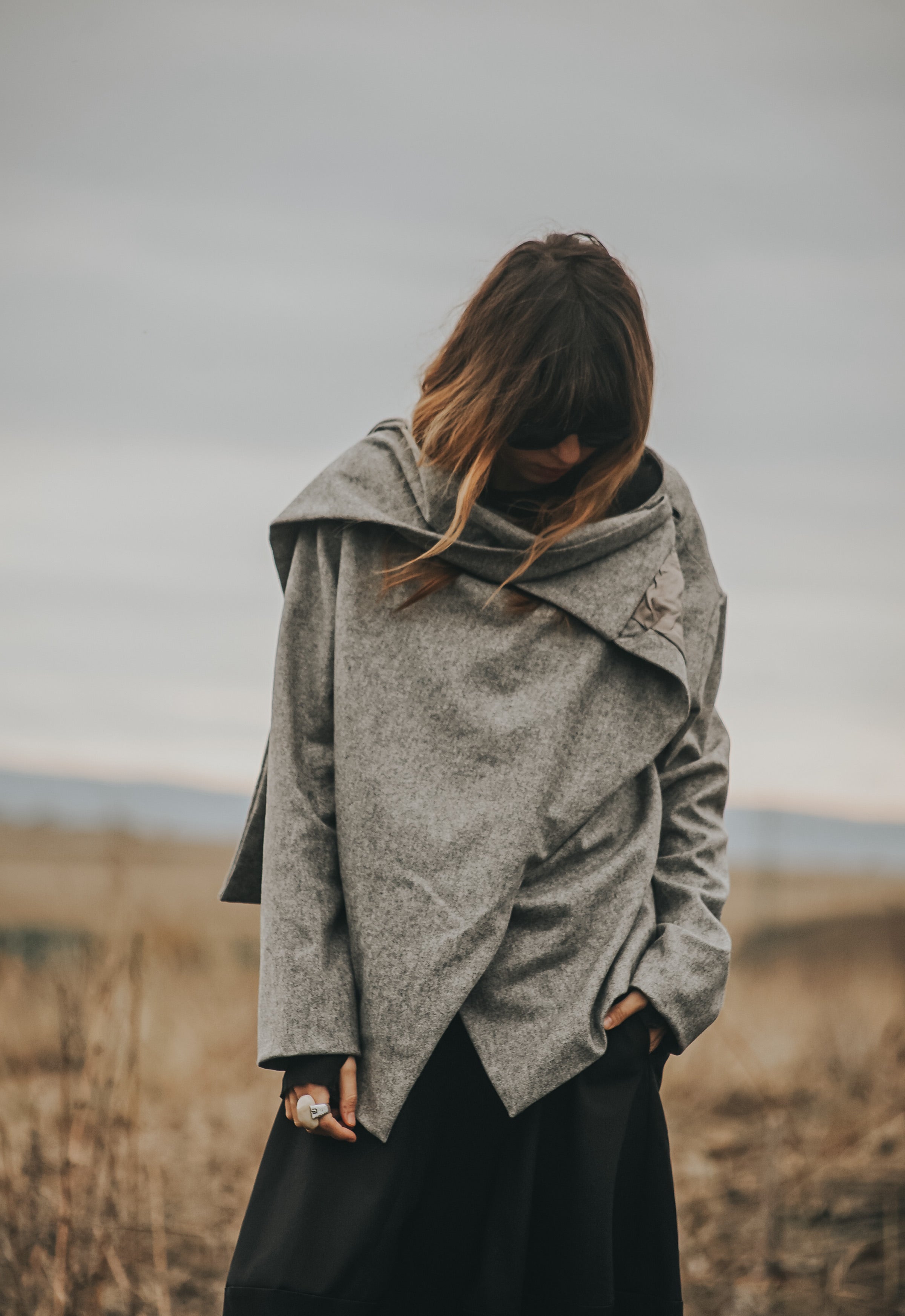 ECHO OF WOOL SCARF JACKET