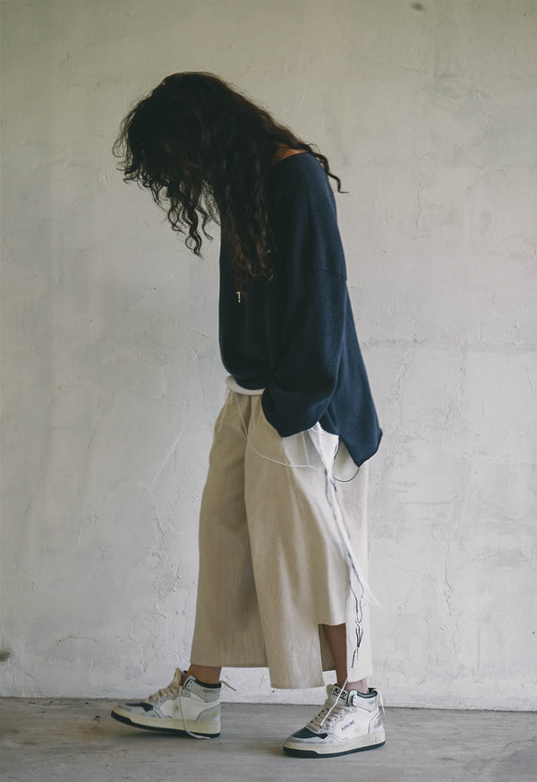 MUTED EARTH LINEN TROUSERS