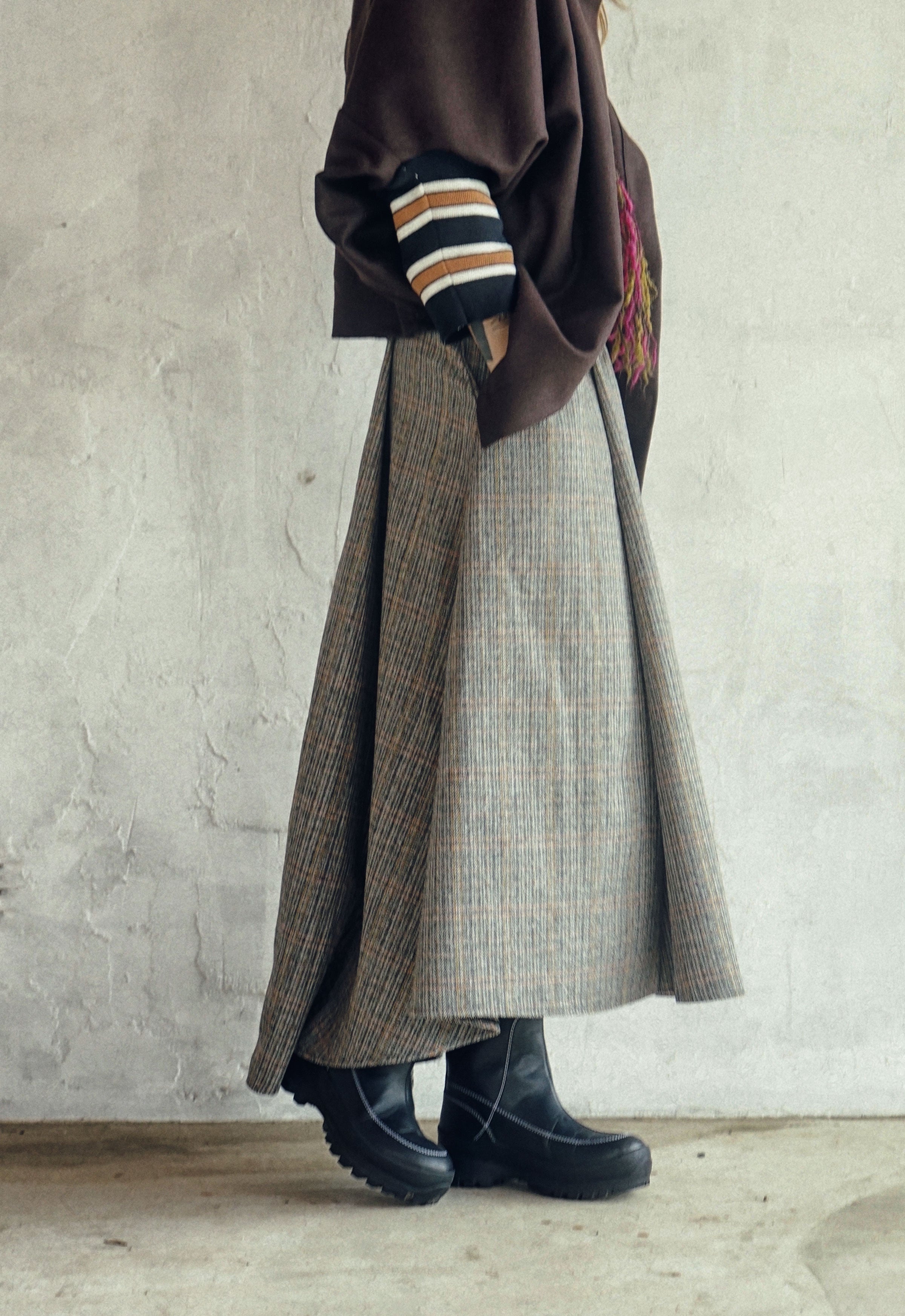 The Atelier Pleated Wool Skirt
