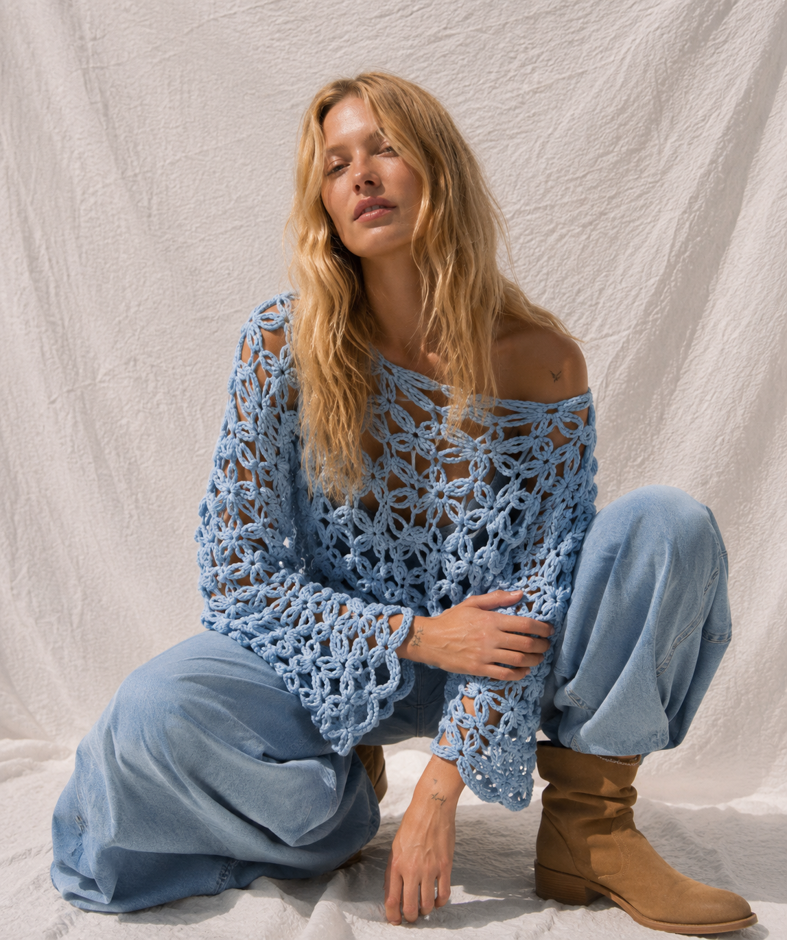 Cloudflower Crochet Top