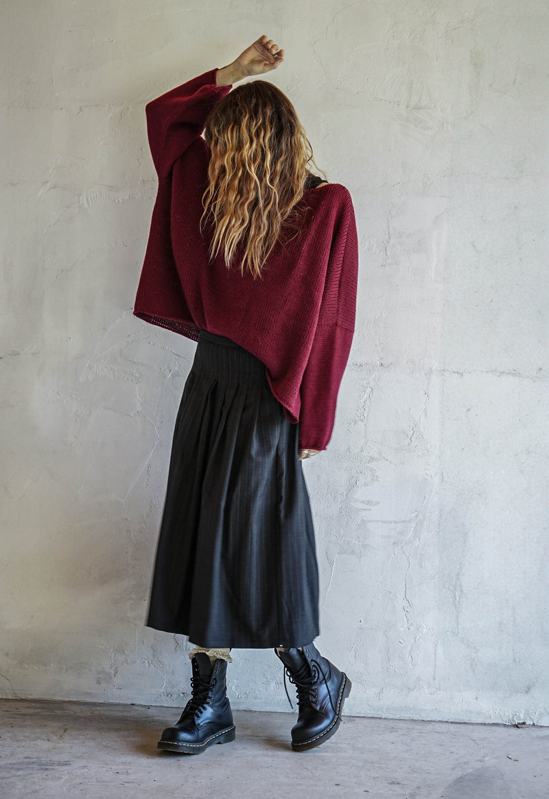 Silent Ember Hand Knitted Top