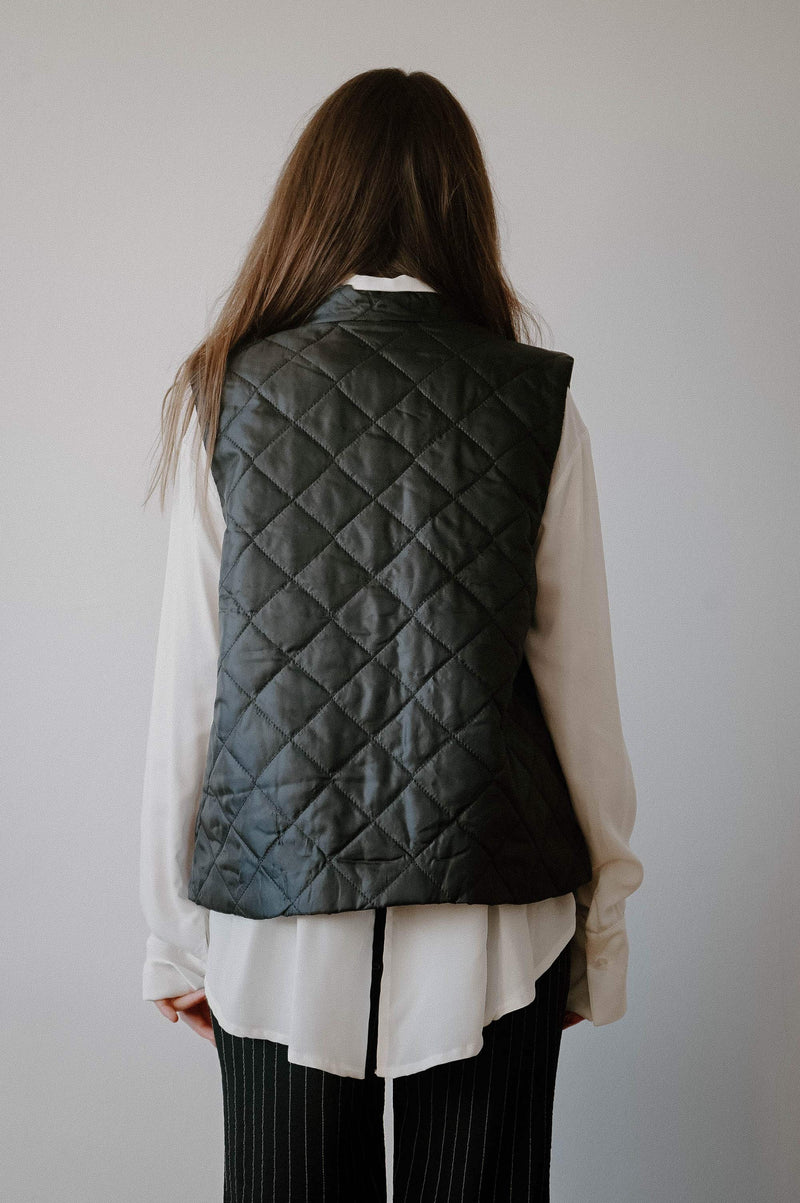 Quilted Black Vest