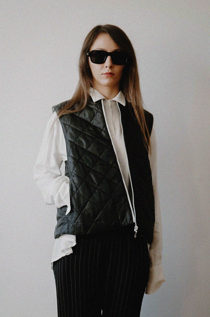 Quilted Black Vest