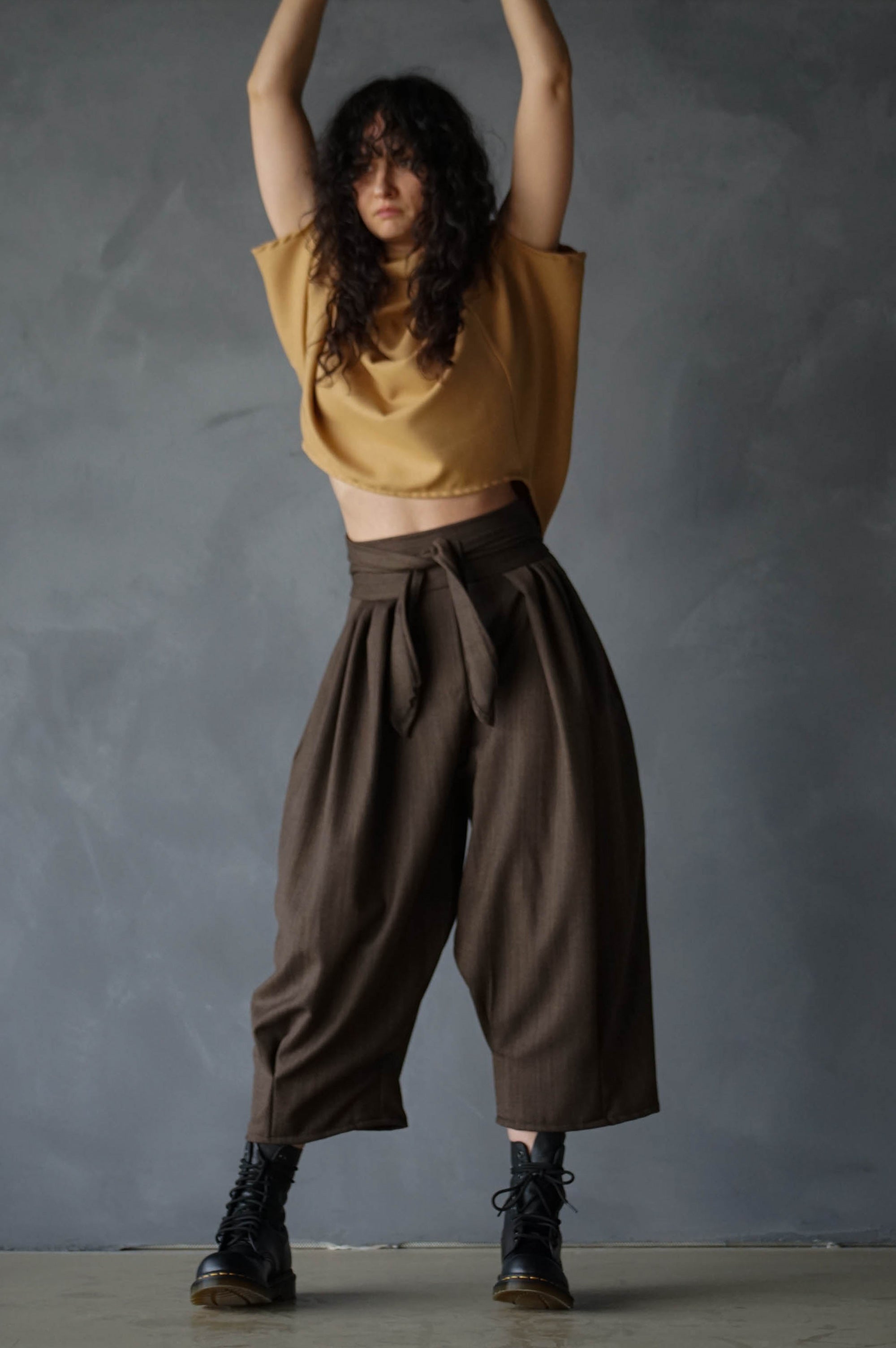 Brown Fox Pleated Trousers