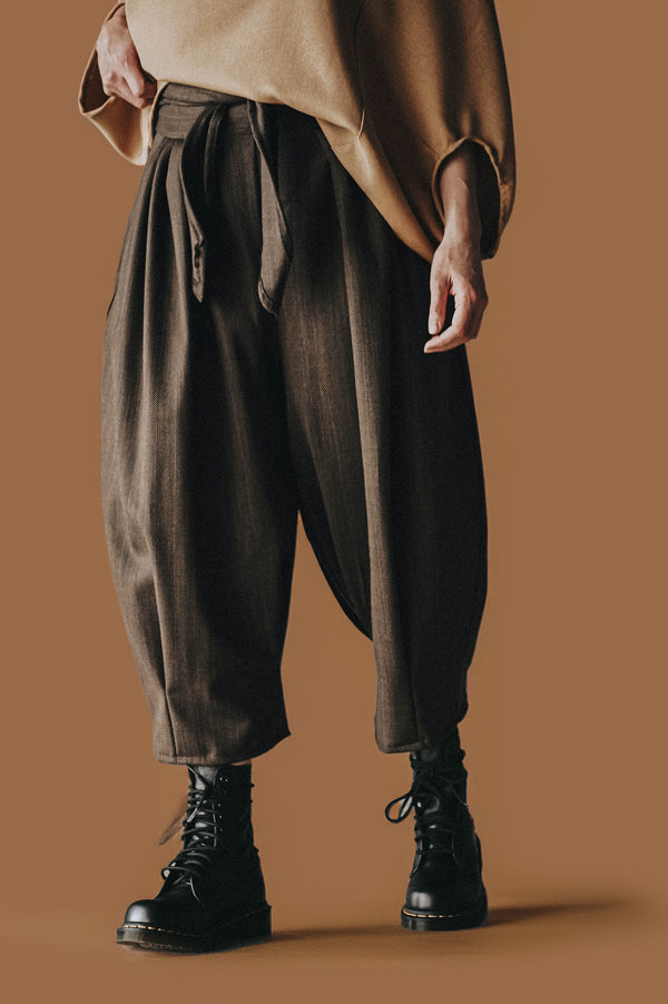 Brown Fox Pleated Trousers