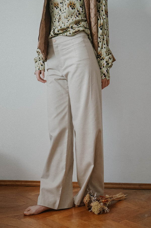 Creamy Tailored Trousers