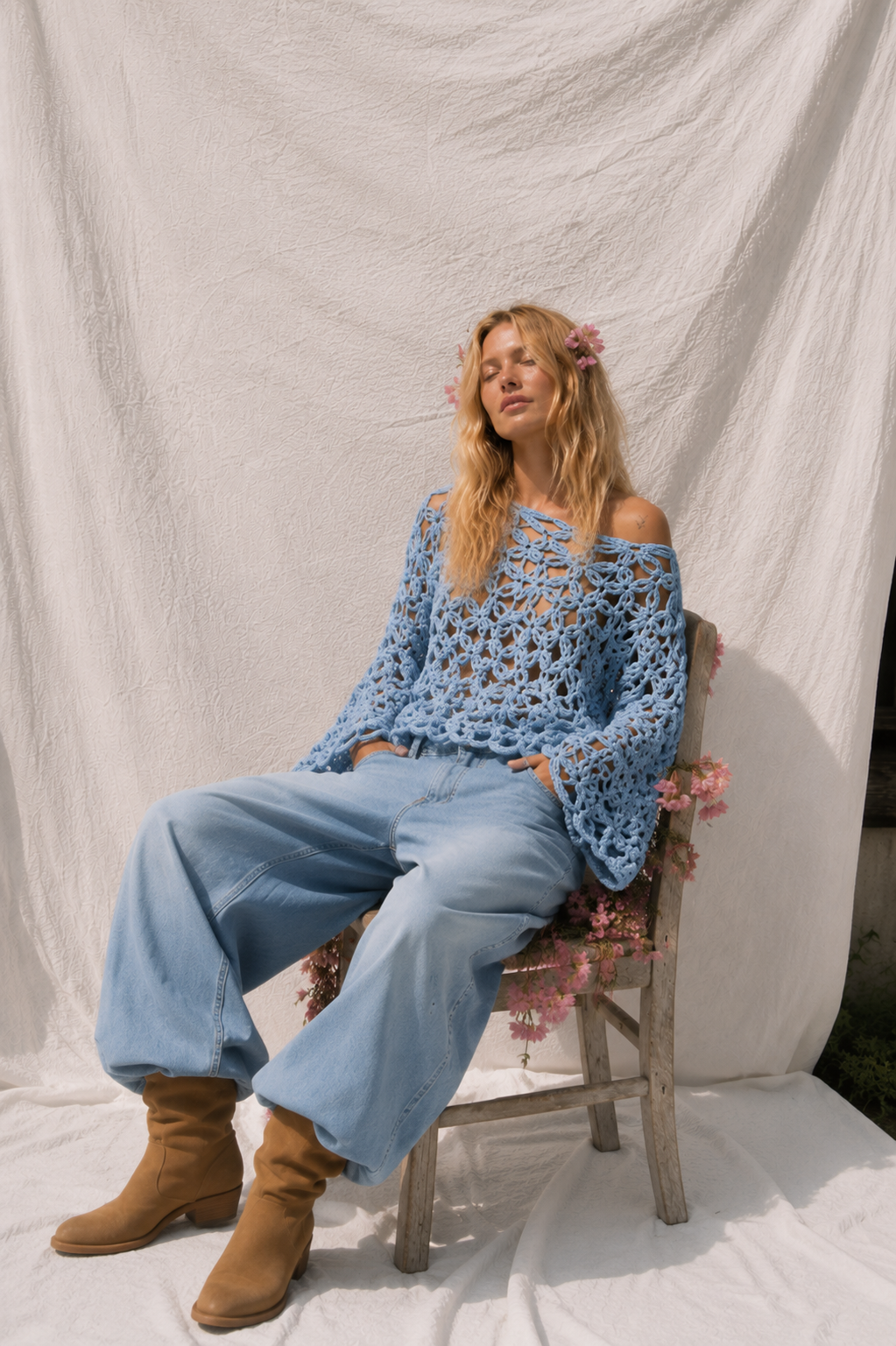 Cloudflower Crochet Top