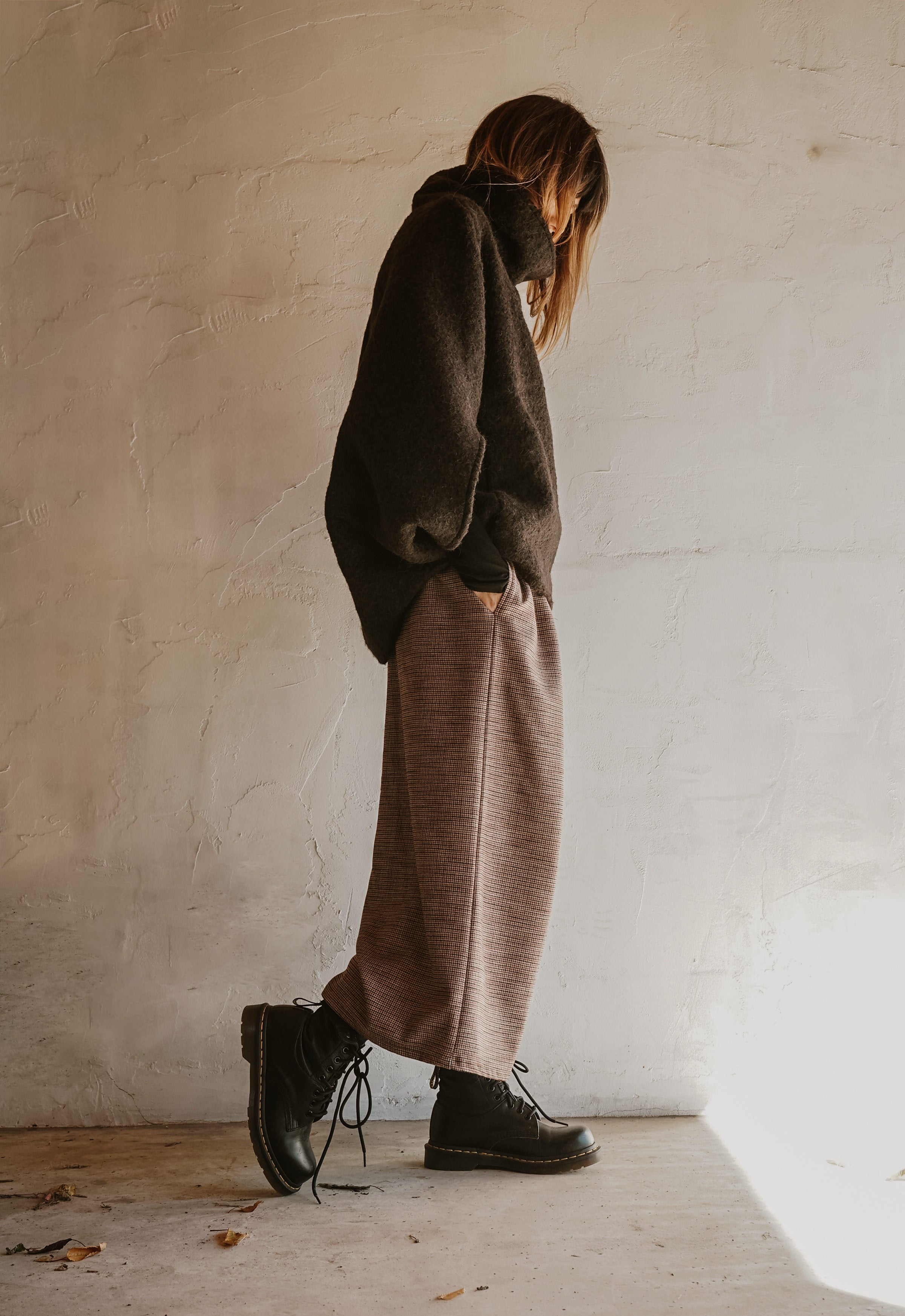Taupe Ease Boiled Wool Top
