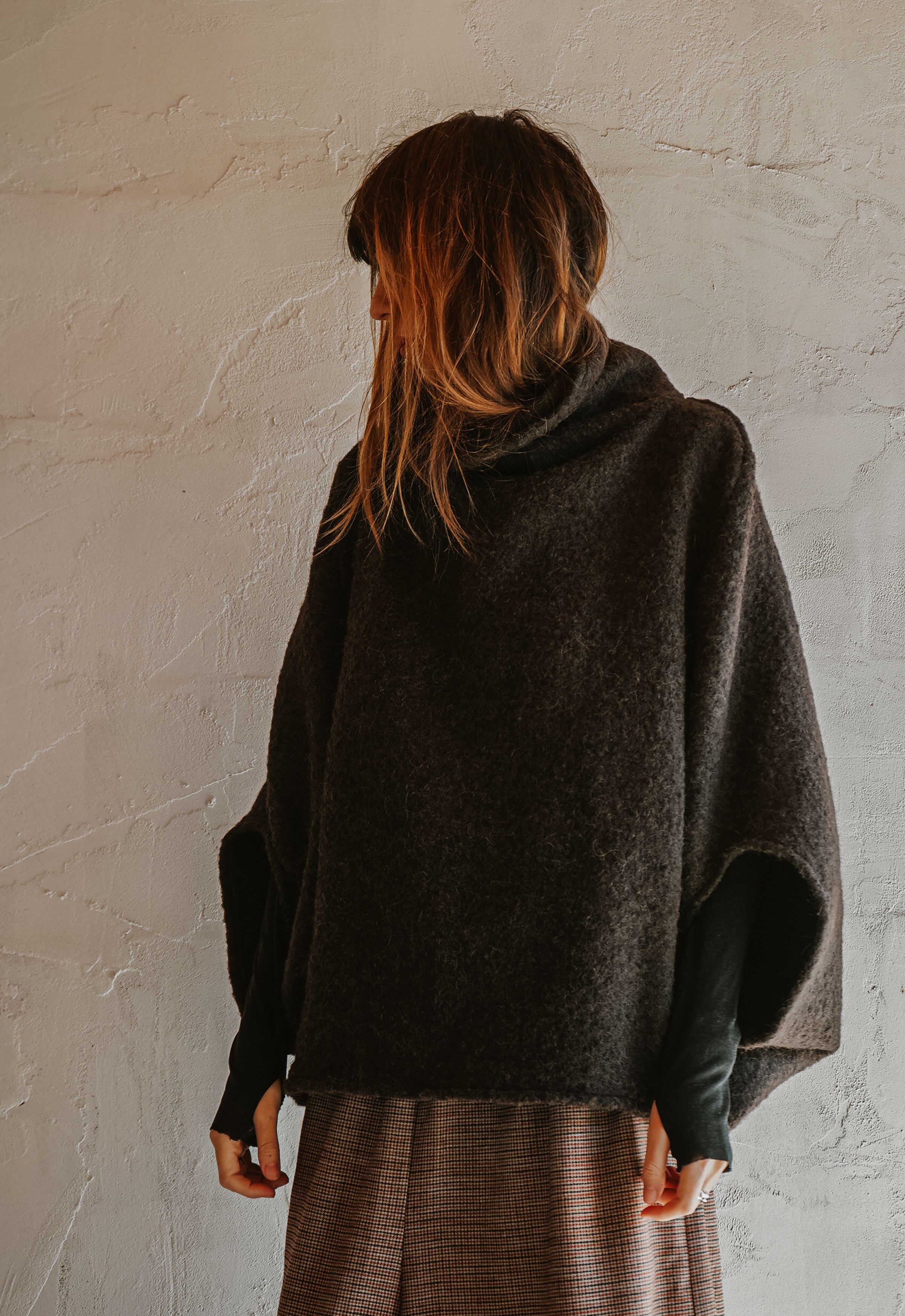 Taupe Ease Boiled Wool Top