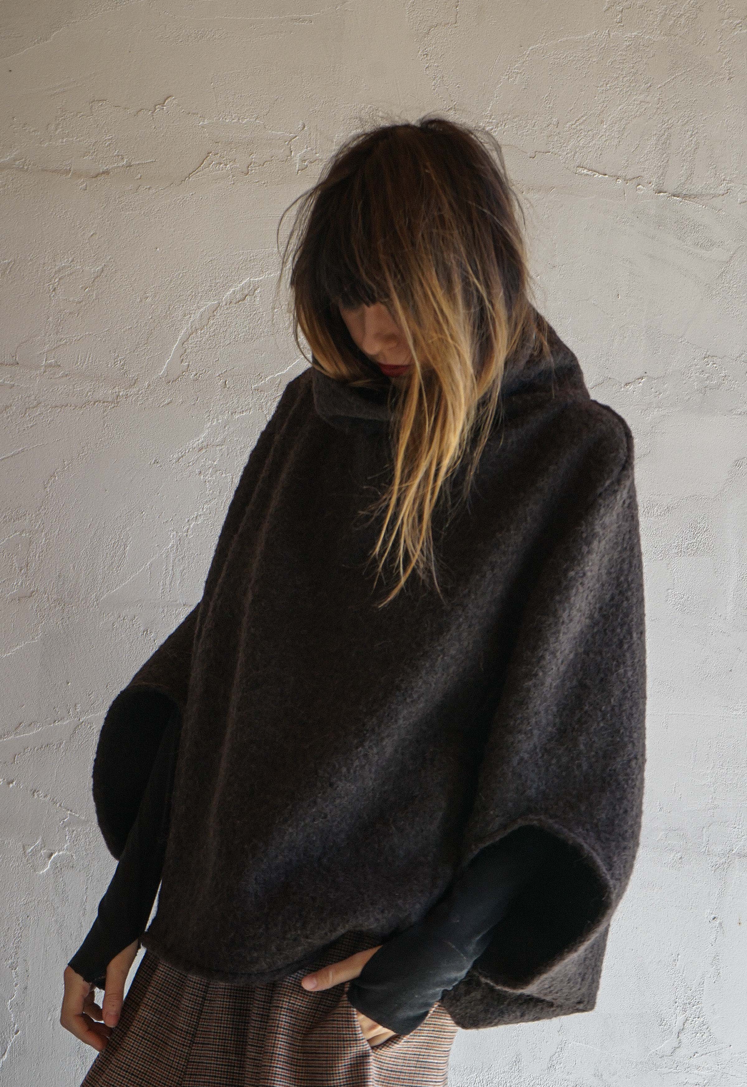 Taupe Ease Boiled Wool Top