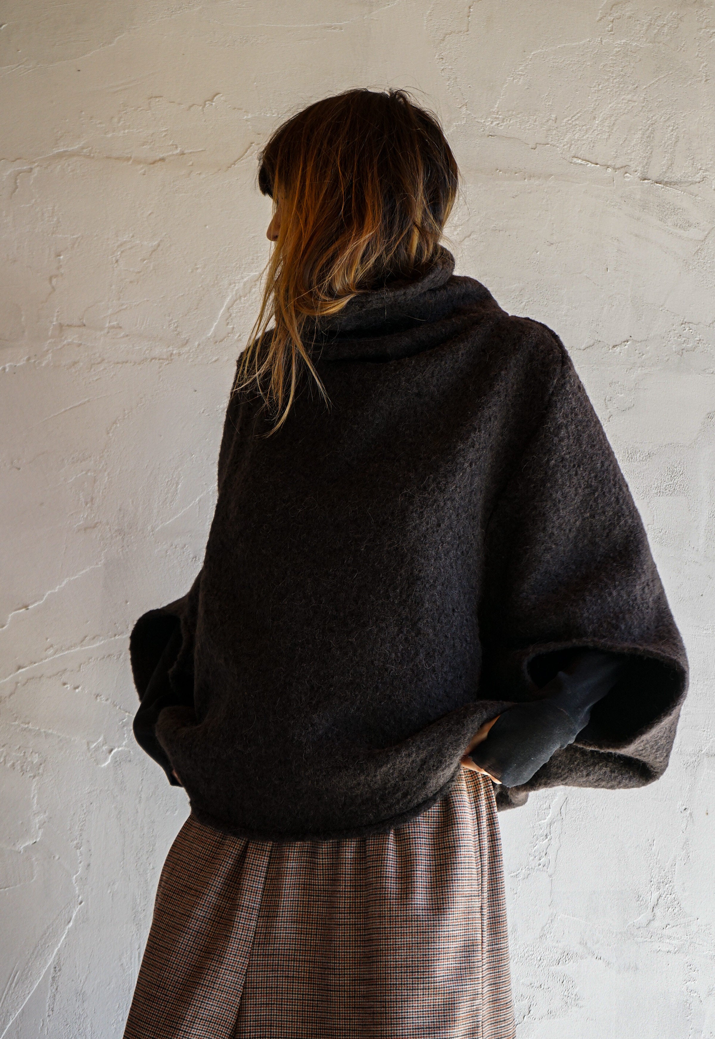 Taupe Ease Boiled Wool Top