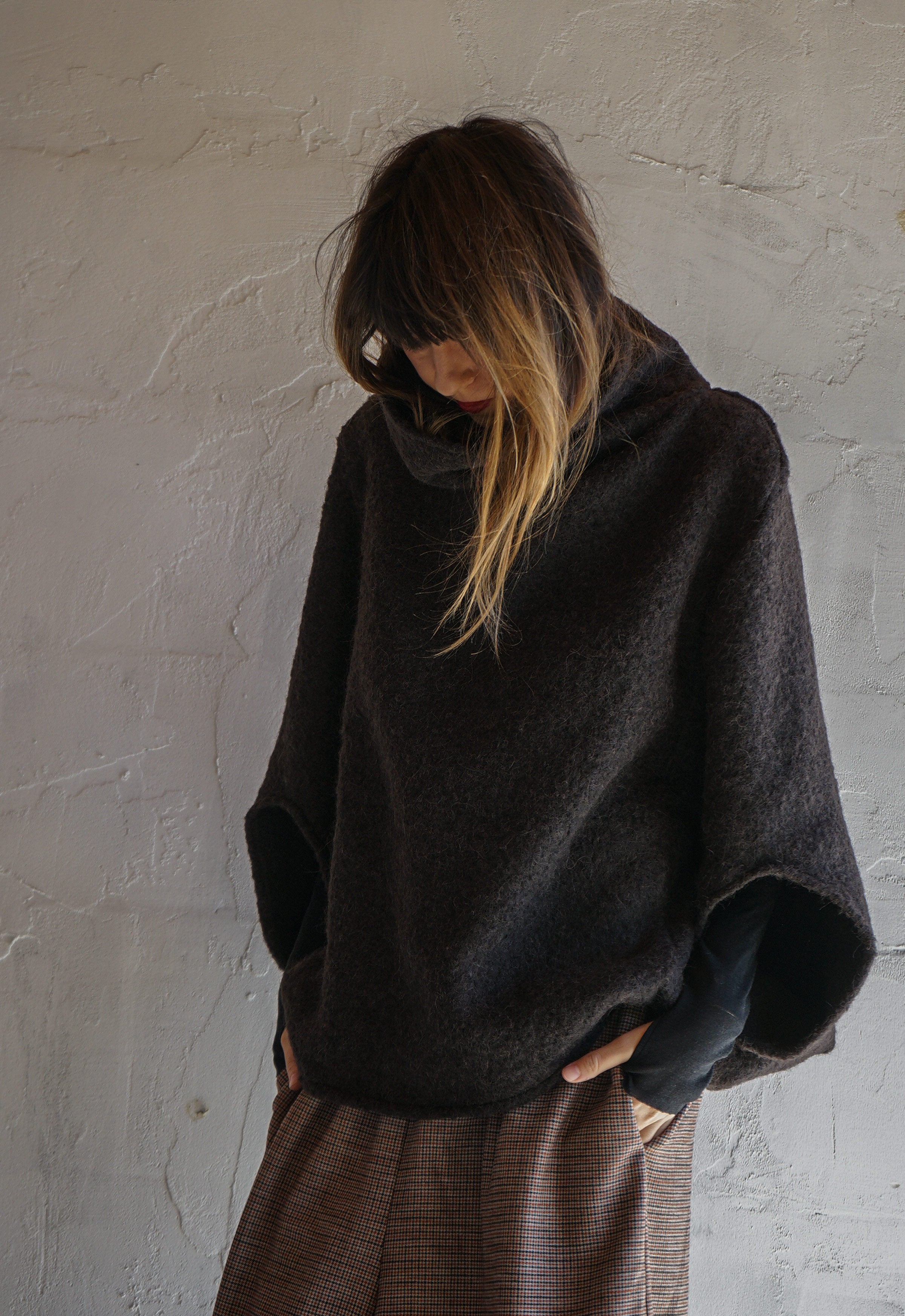 Taupe Ease Boiled Wool Top