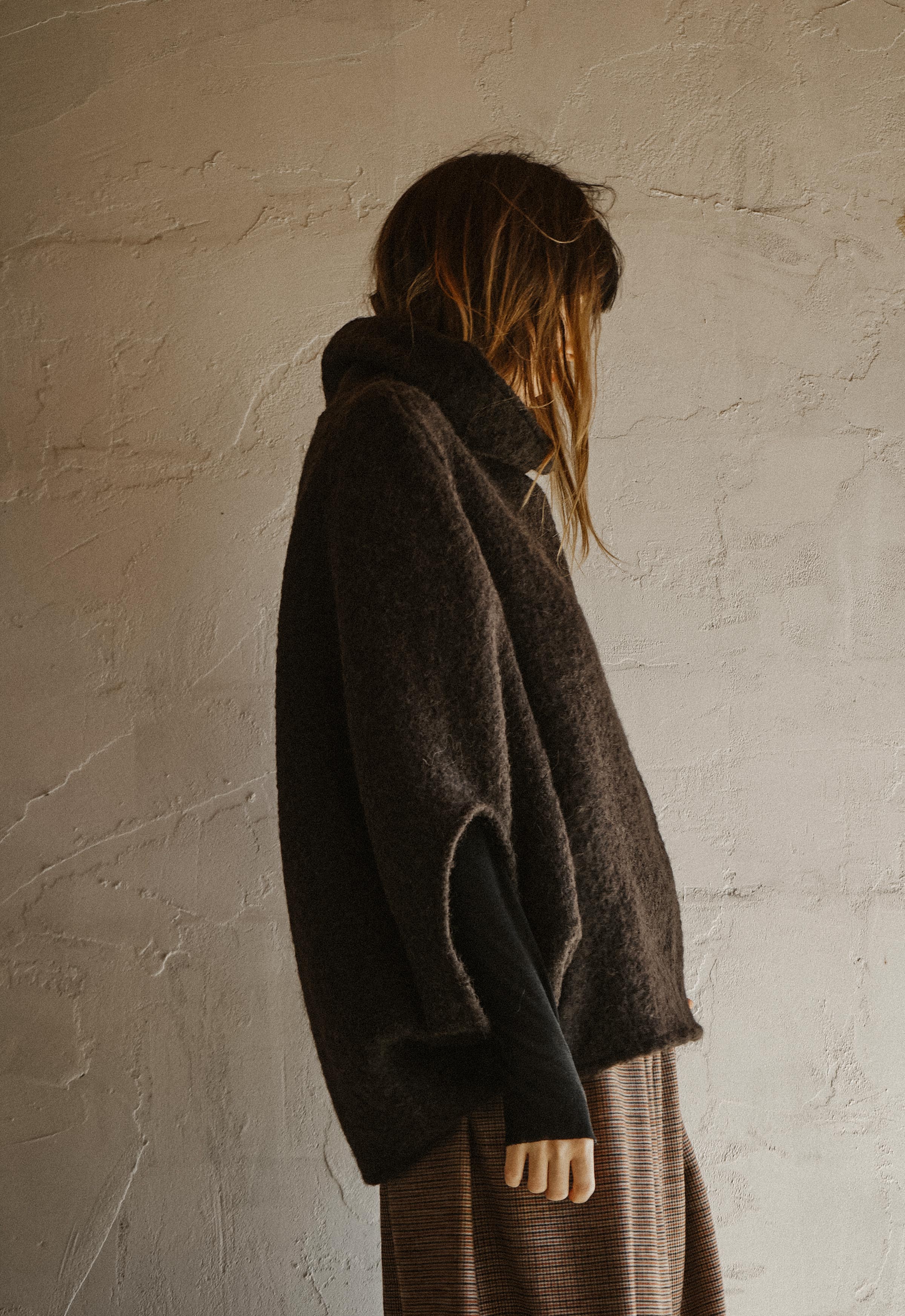 Taupe Ease Boiled Wool Top