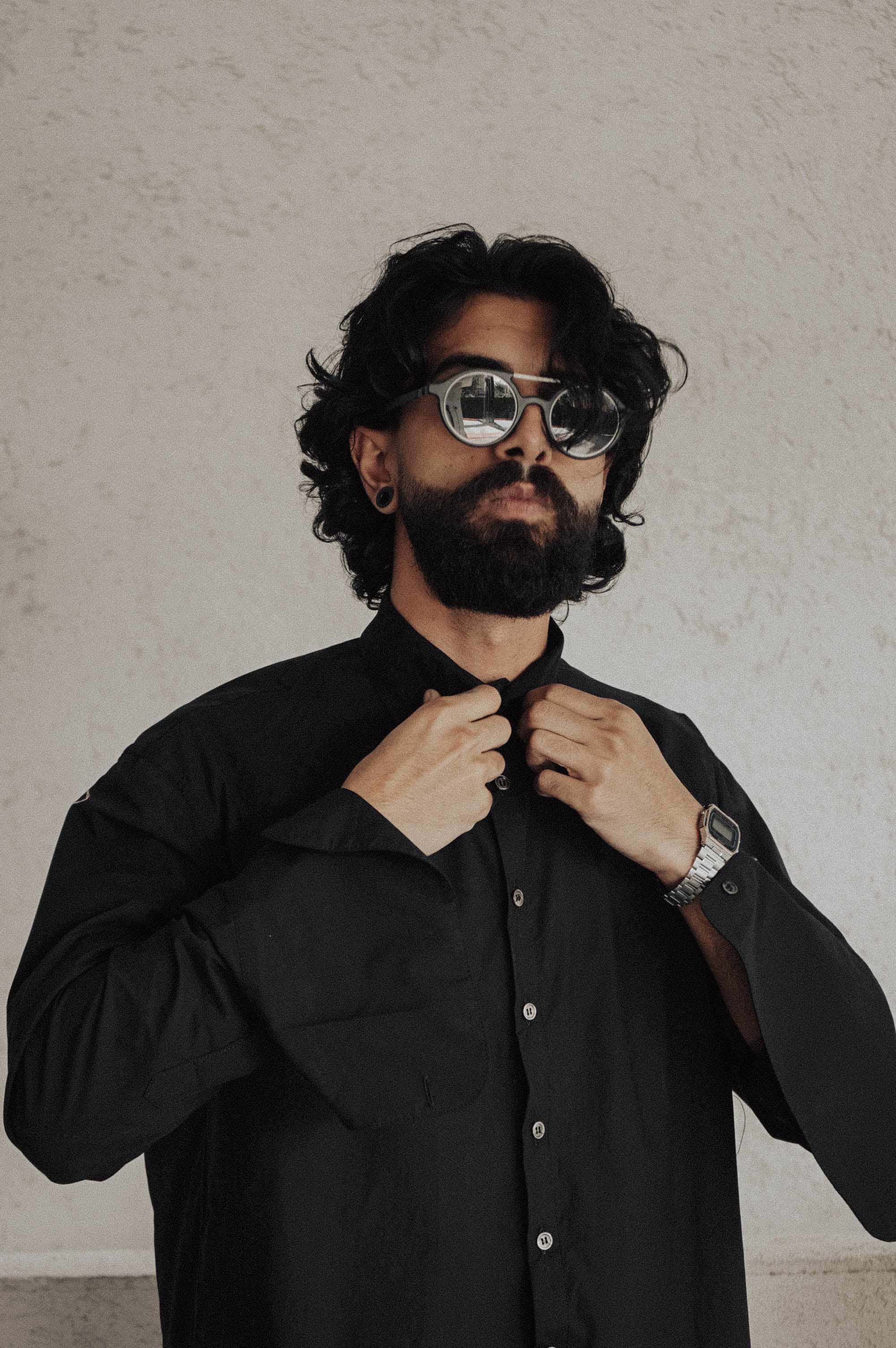 Oversized long-sleeve shirt