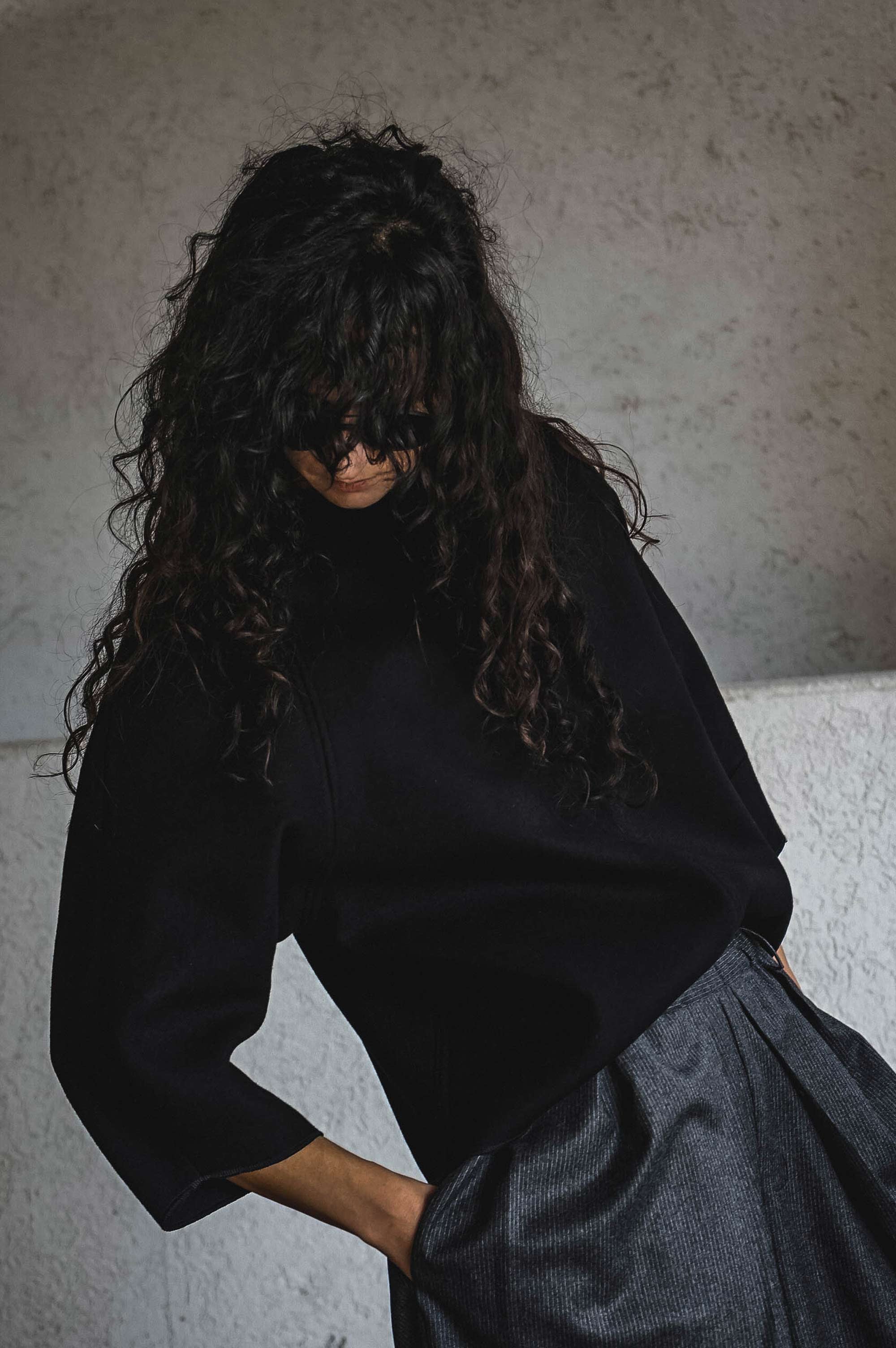 Black Wool Top