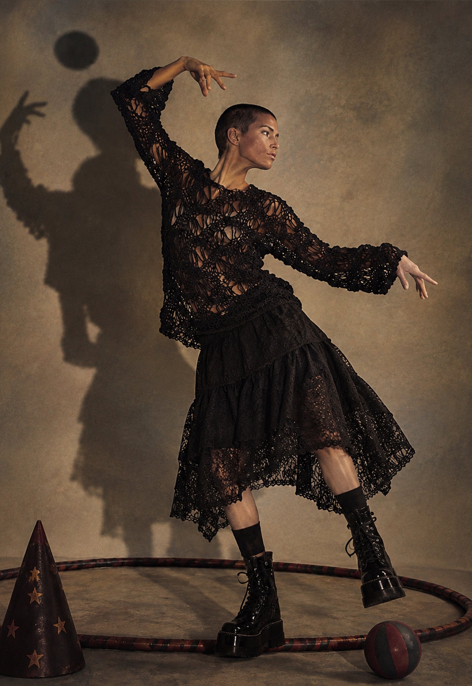 The Black Acrobat Hand Knitted Top