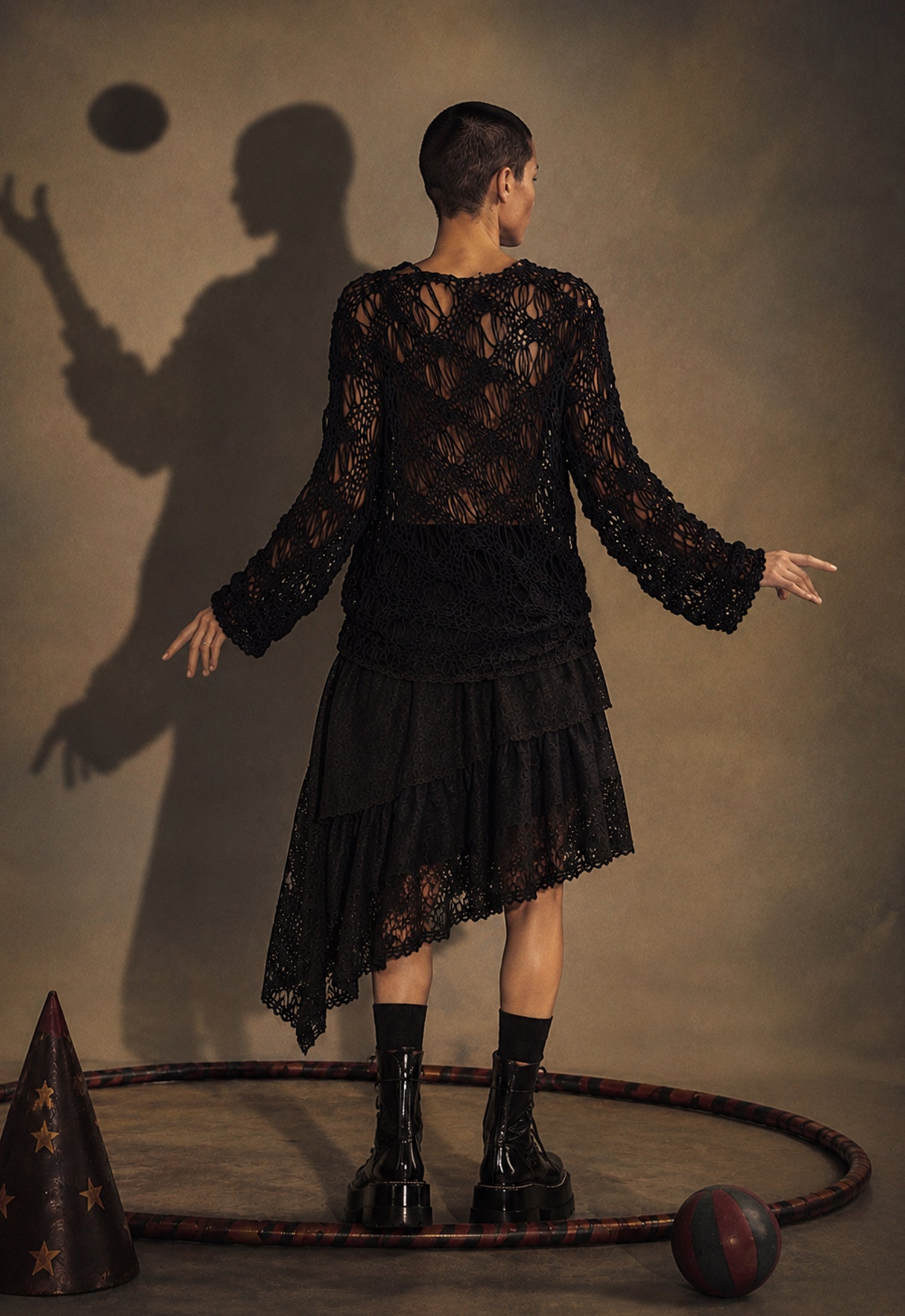 The Black Acrobat Hand Knitted Top