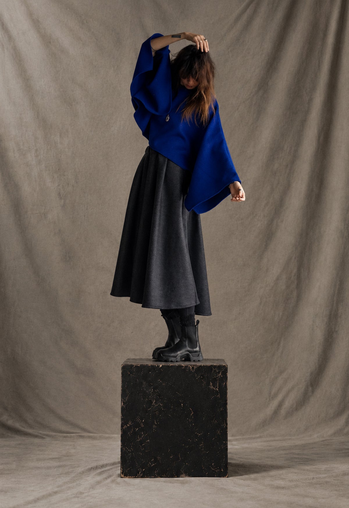 Wool Pleated Skirt